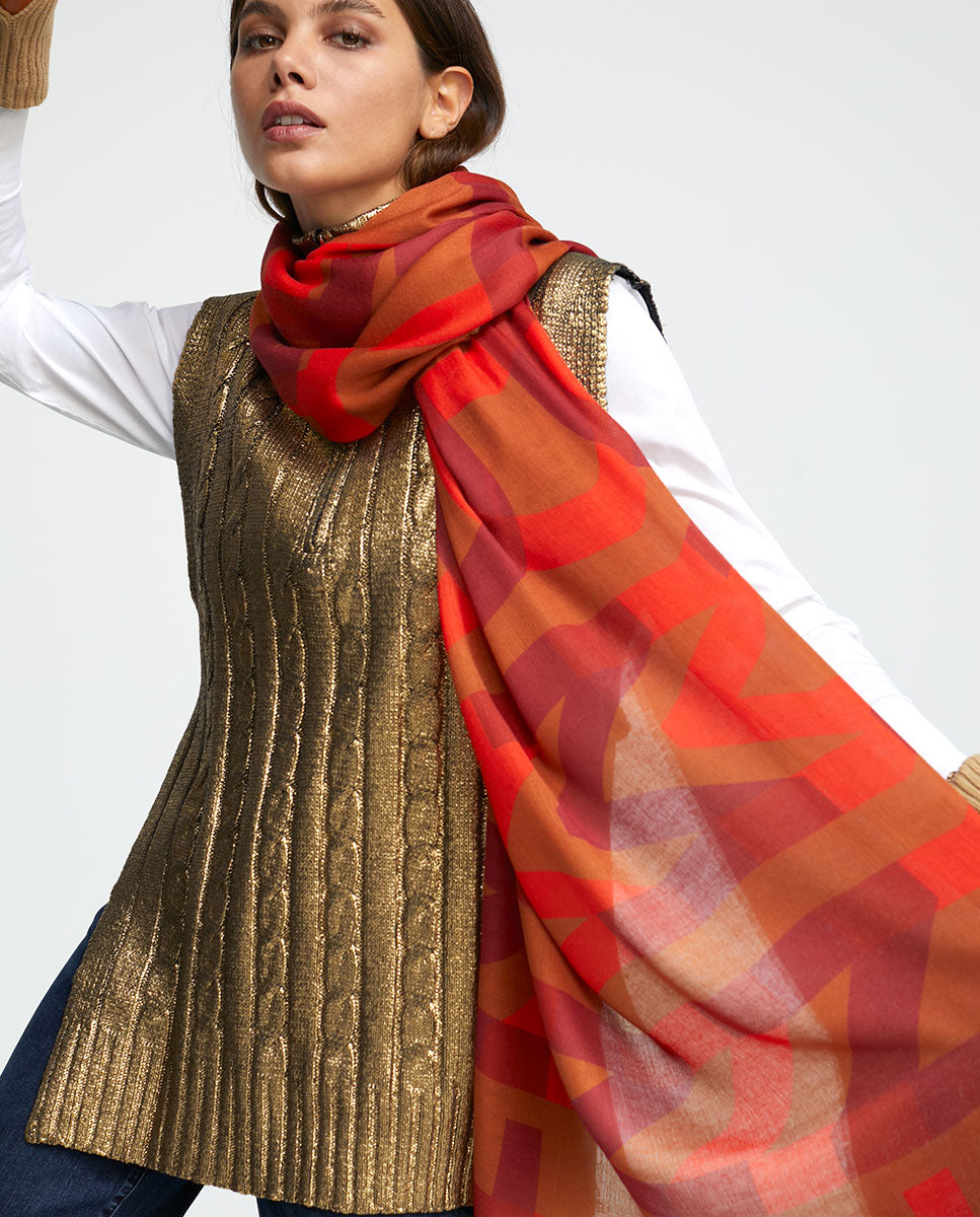 Orange logo scarf