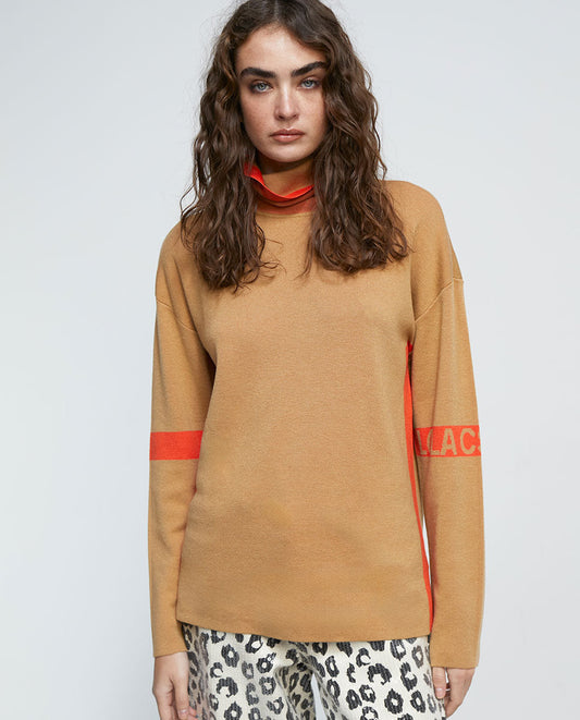 High neck sweater