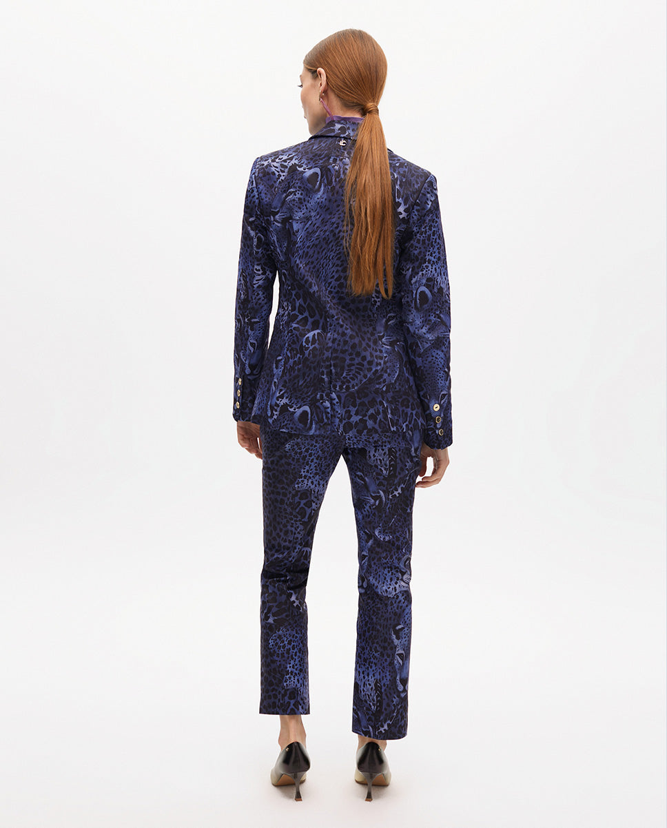 Fitted Animal Print Blazer