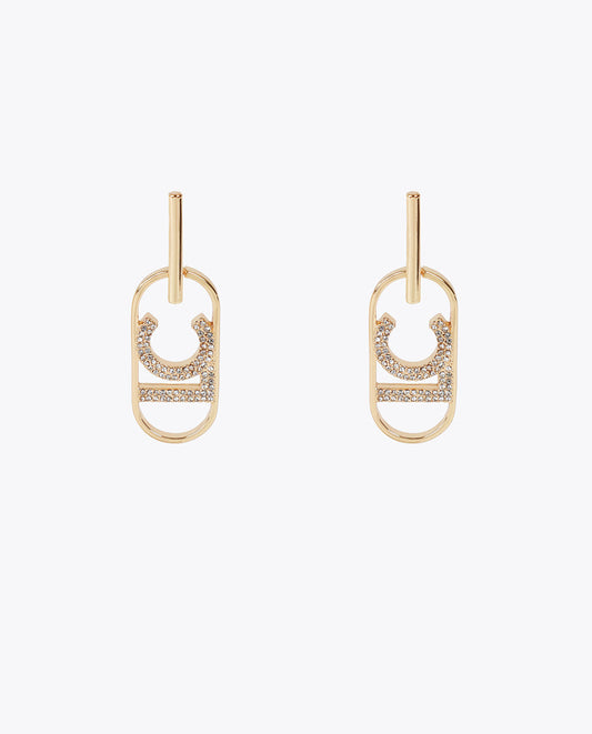Oval LOGO jewel earrings