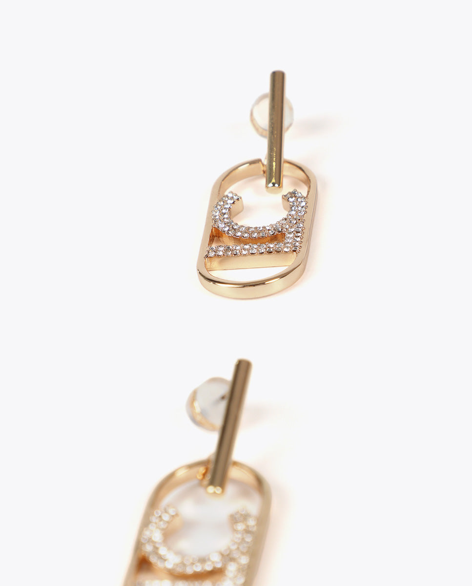 Oval LOGO jewel earrings