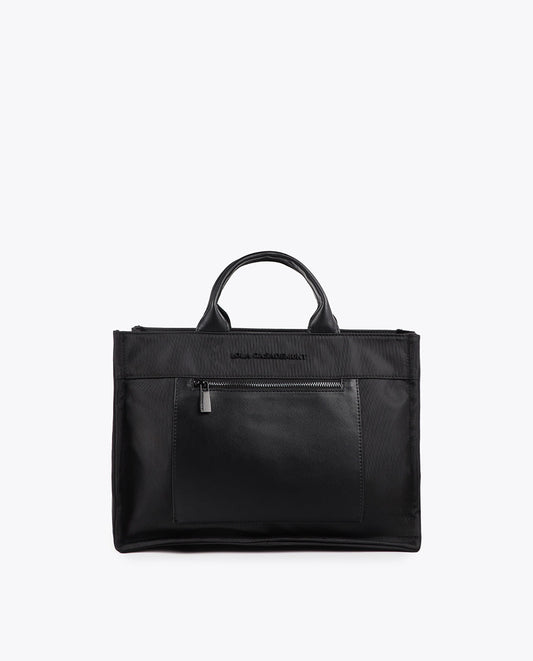 Nylon Bag with Leather Effect