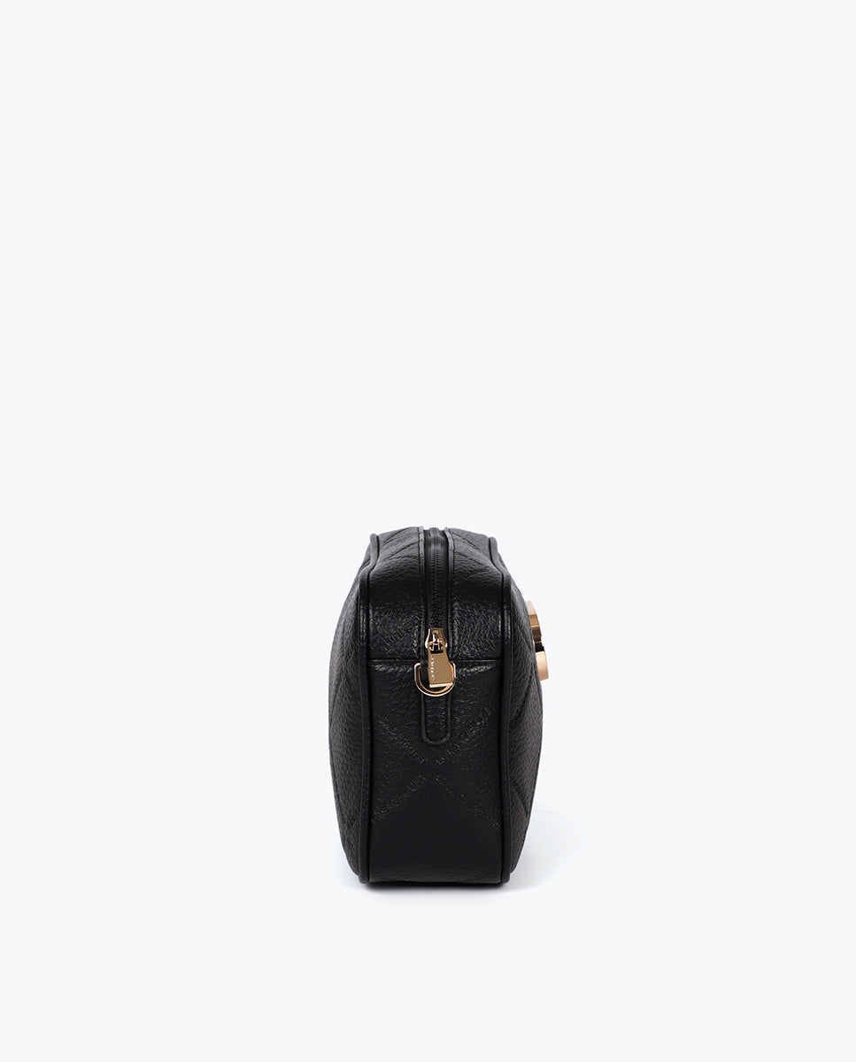 Monogram Diamond Oval Logo Faux Leather Crossbody