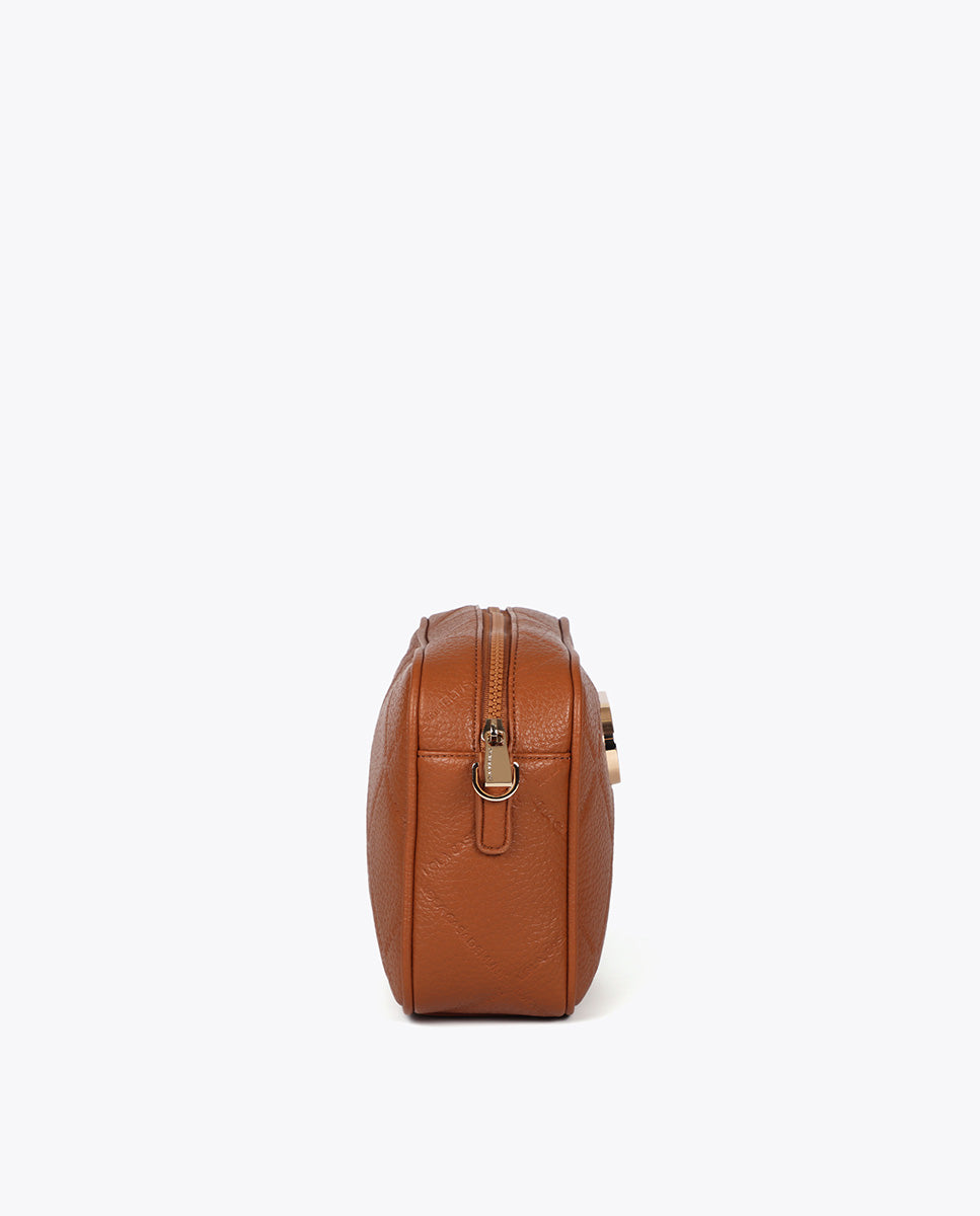 Monogram Diamond Oval Logo Faux Leather Crossbody