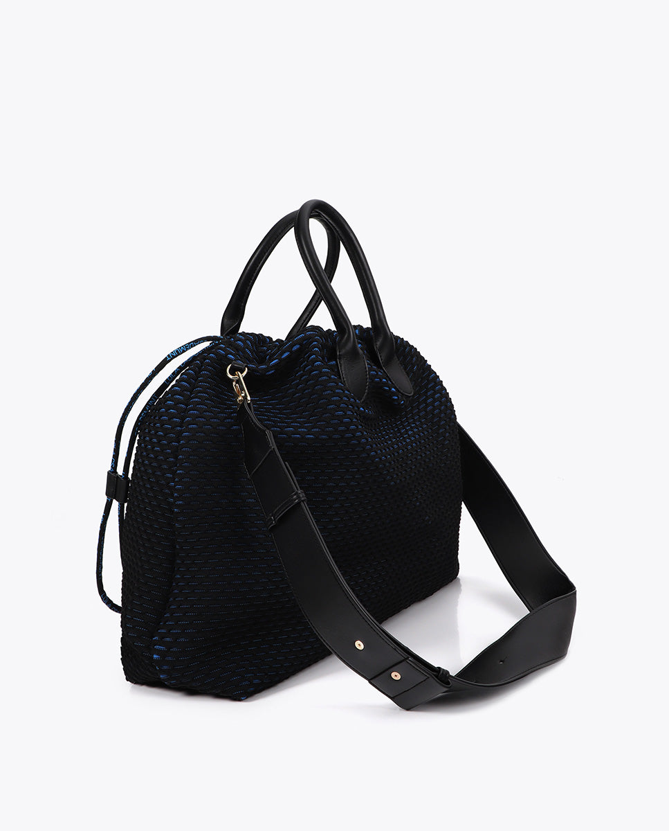 Woven Mesh Bag with Blue Interior