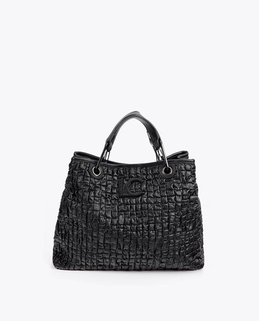 Ruched Leather Effect Bag