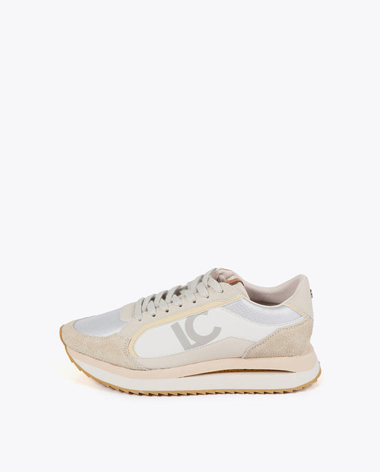 Sneakers with Multi-Texture Sole and Leather Details