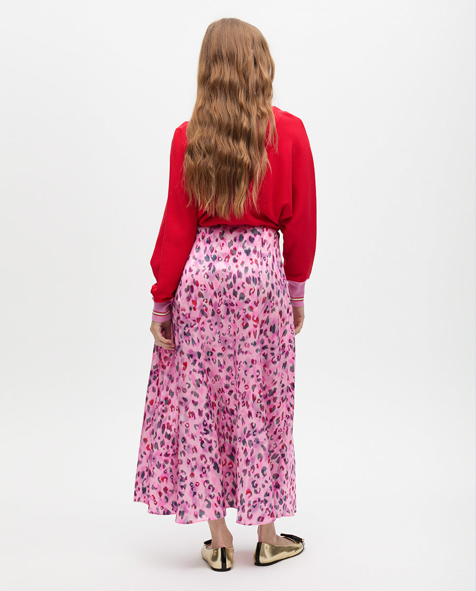 Animal Print A-line Midi Skirt