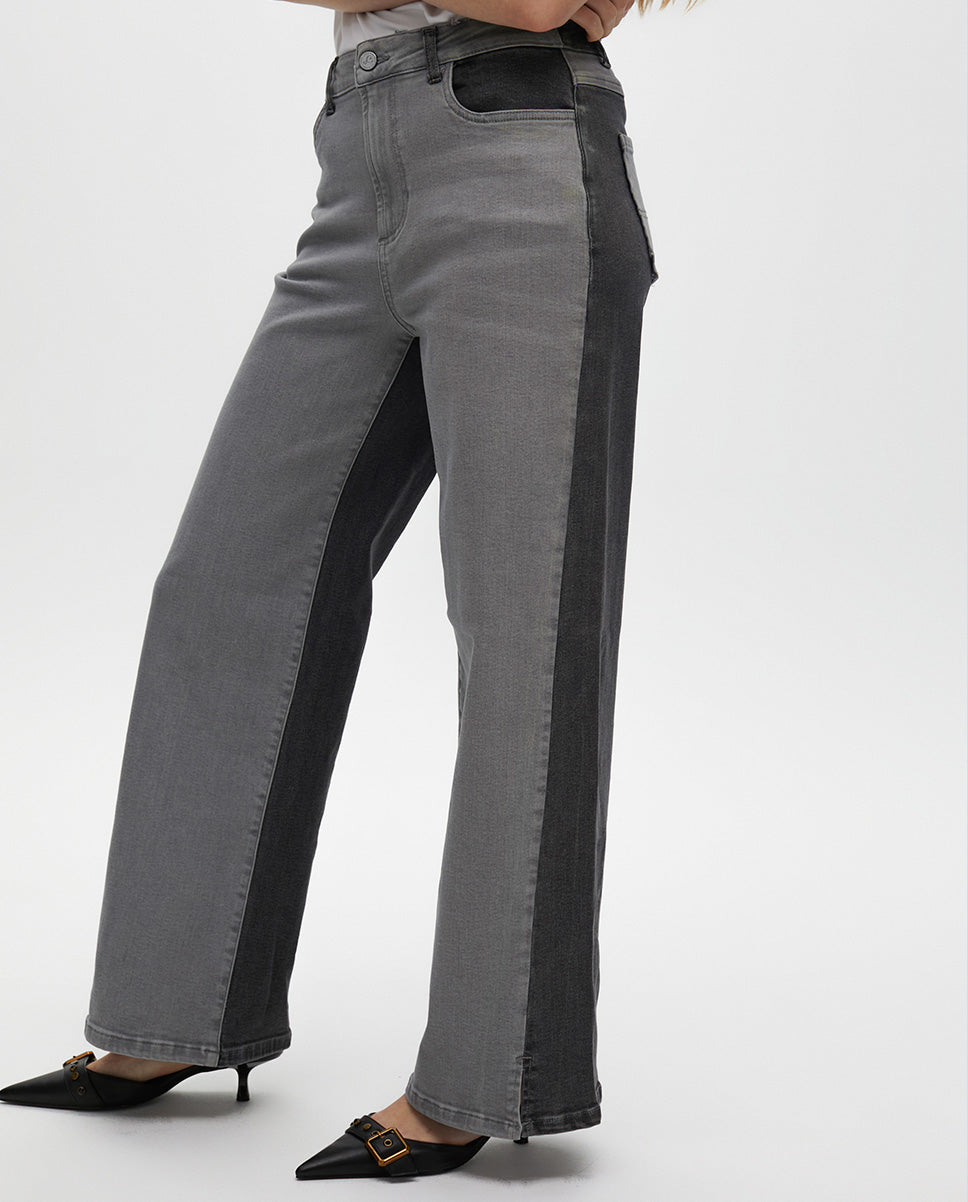 Bicolor Wideleg Jeans