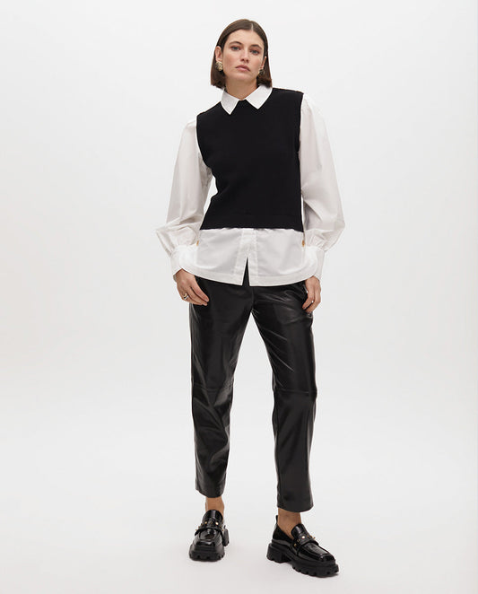 Faux Leather Jogger Pants