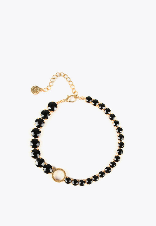 LS2403037-Black-Choker necklace with crystals