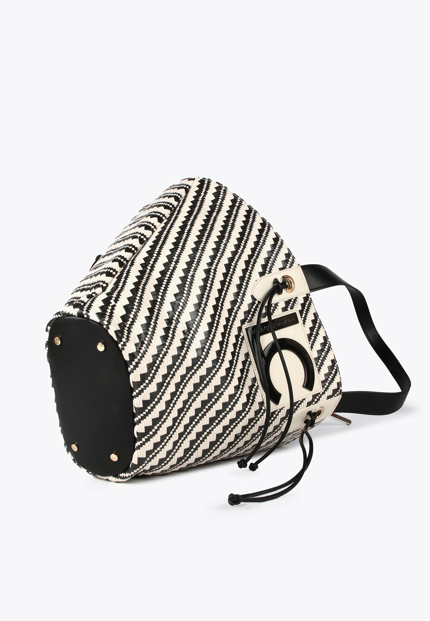 LS2404002-Black-Ecru-Two-tone basket-style tote bag