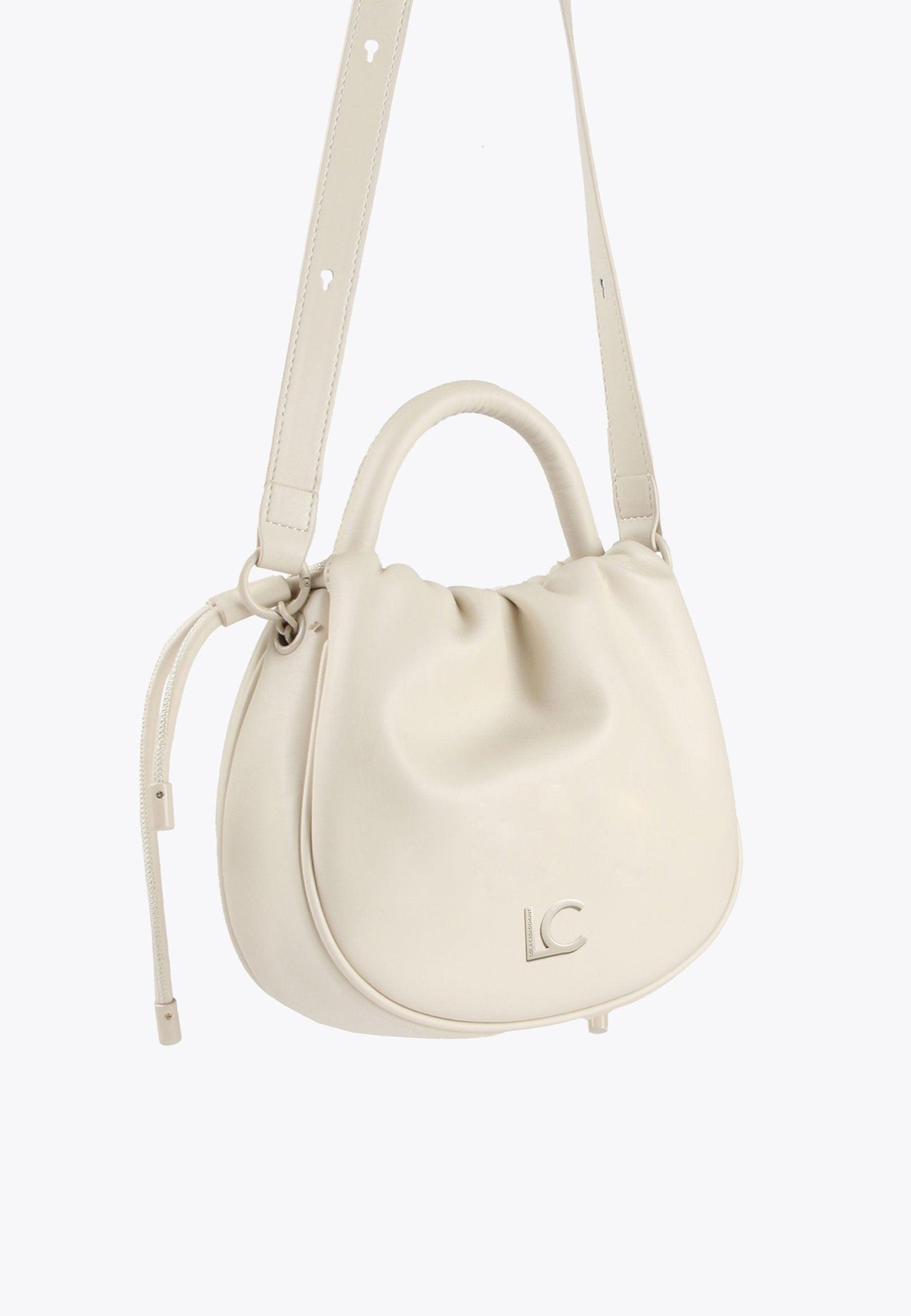 LS2404007-Ecru-Crossbody bag with raised logo