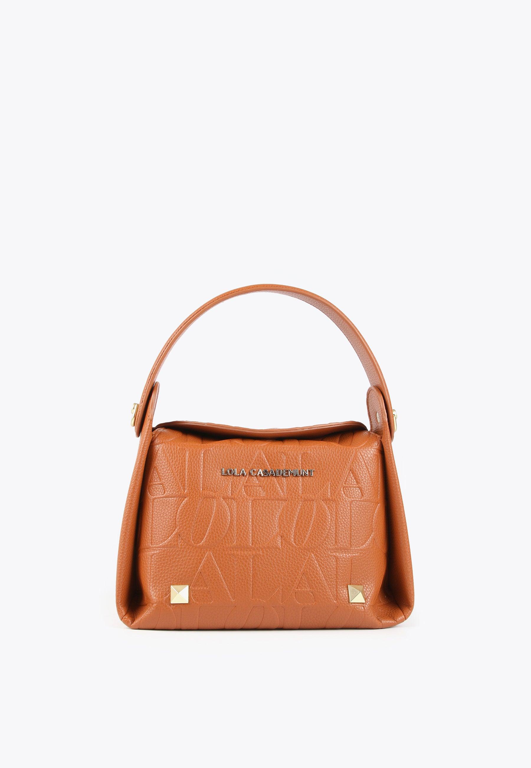 LS2404008-Camel-Crossbody bag with engraved logo