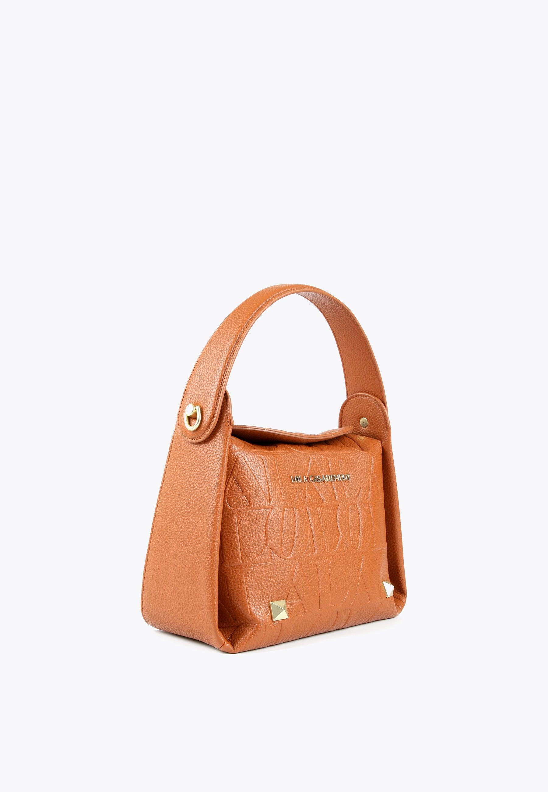 LS2404008-Camel-Crossbody bag with engraved logo