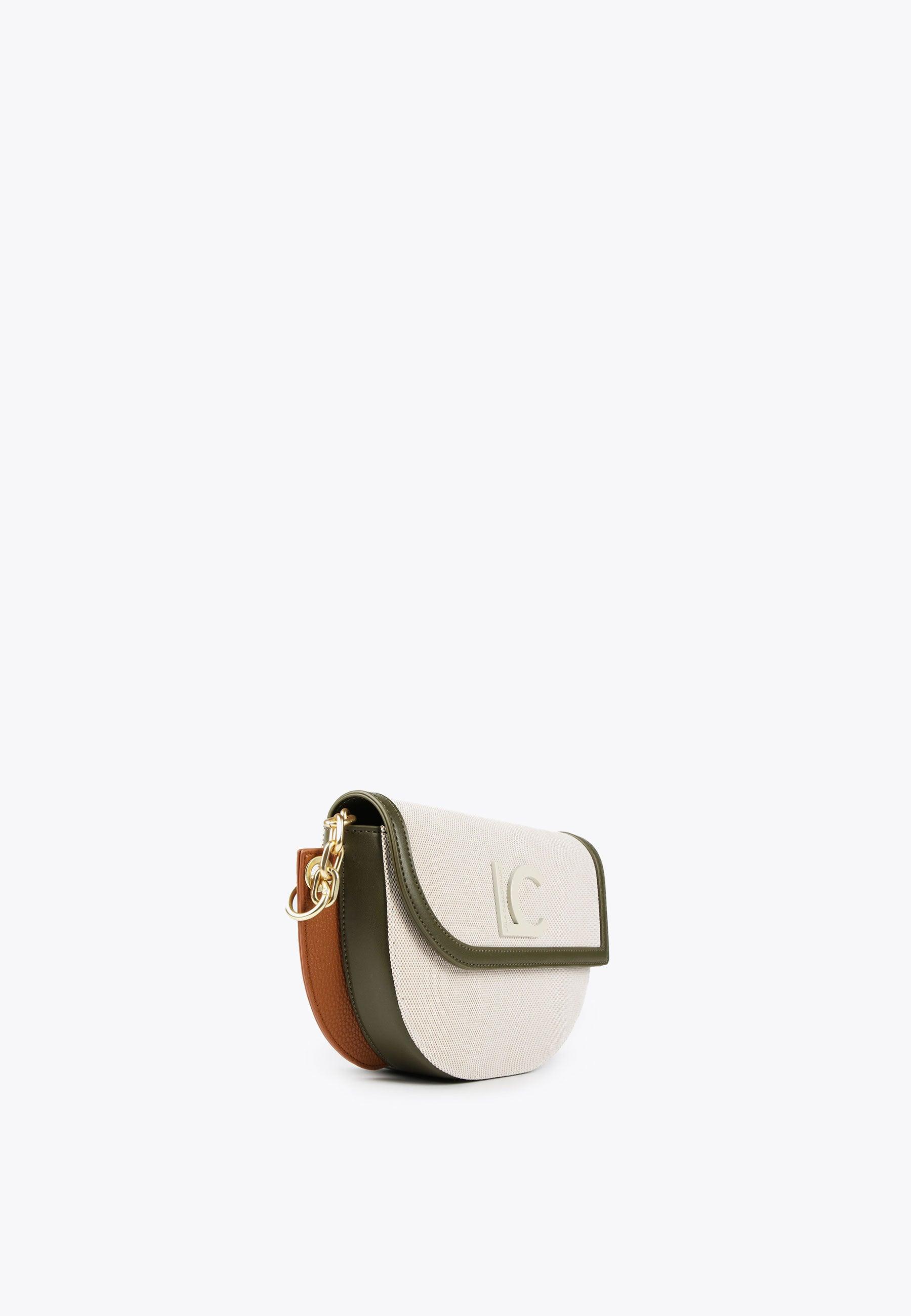 LS2404010-Ecru-Brown-Crossbody bag in contrasting materials