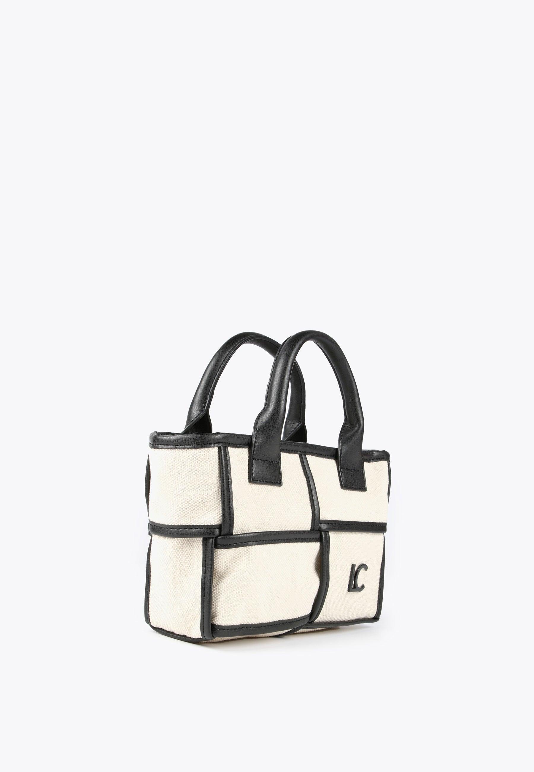 LS2404013-Ecru-Black-Crossbody bag with contrasting details