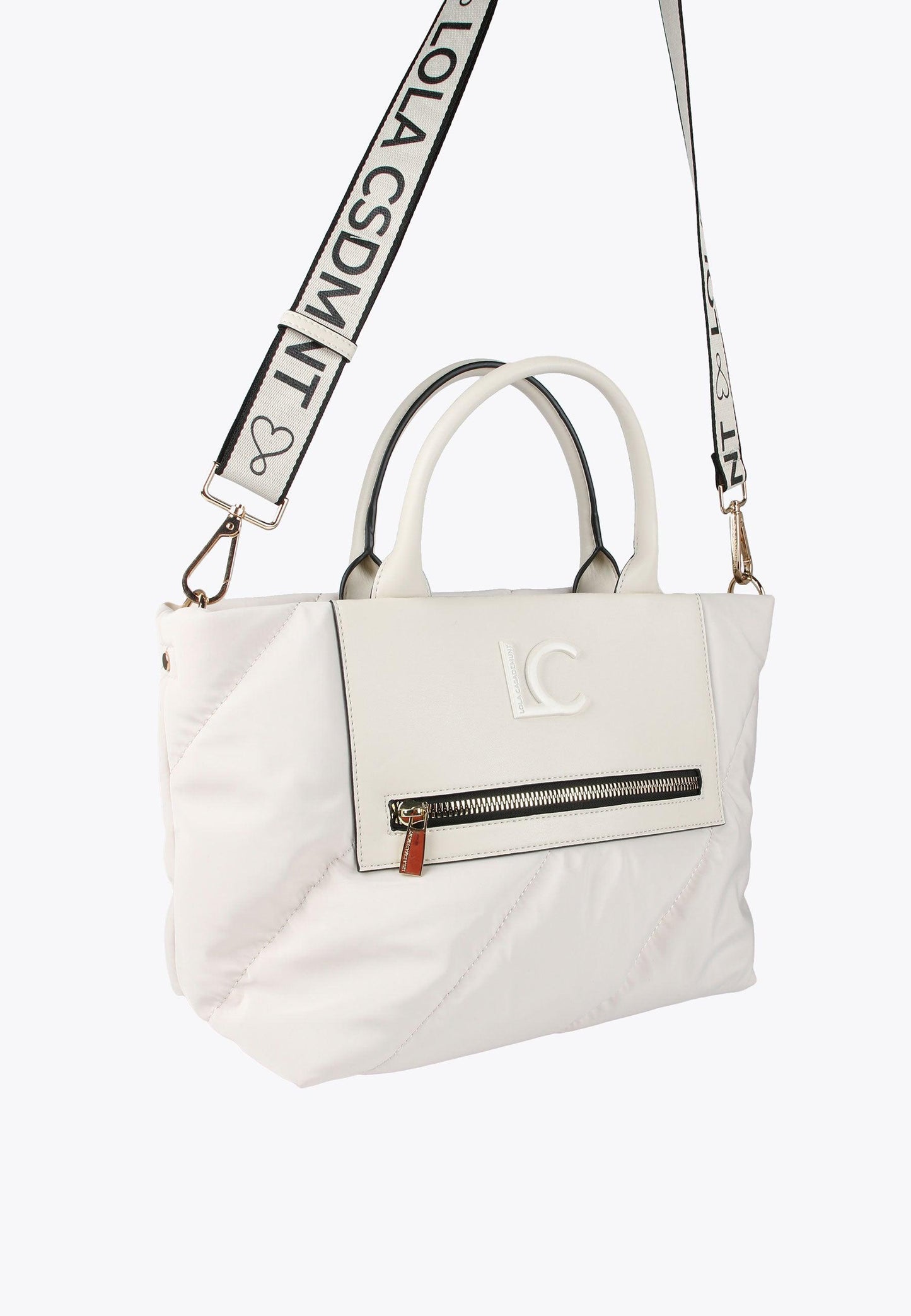 LS2404027-Ecru-Quilted tote bag