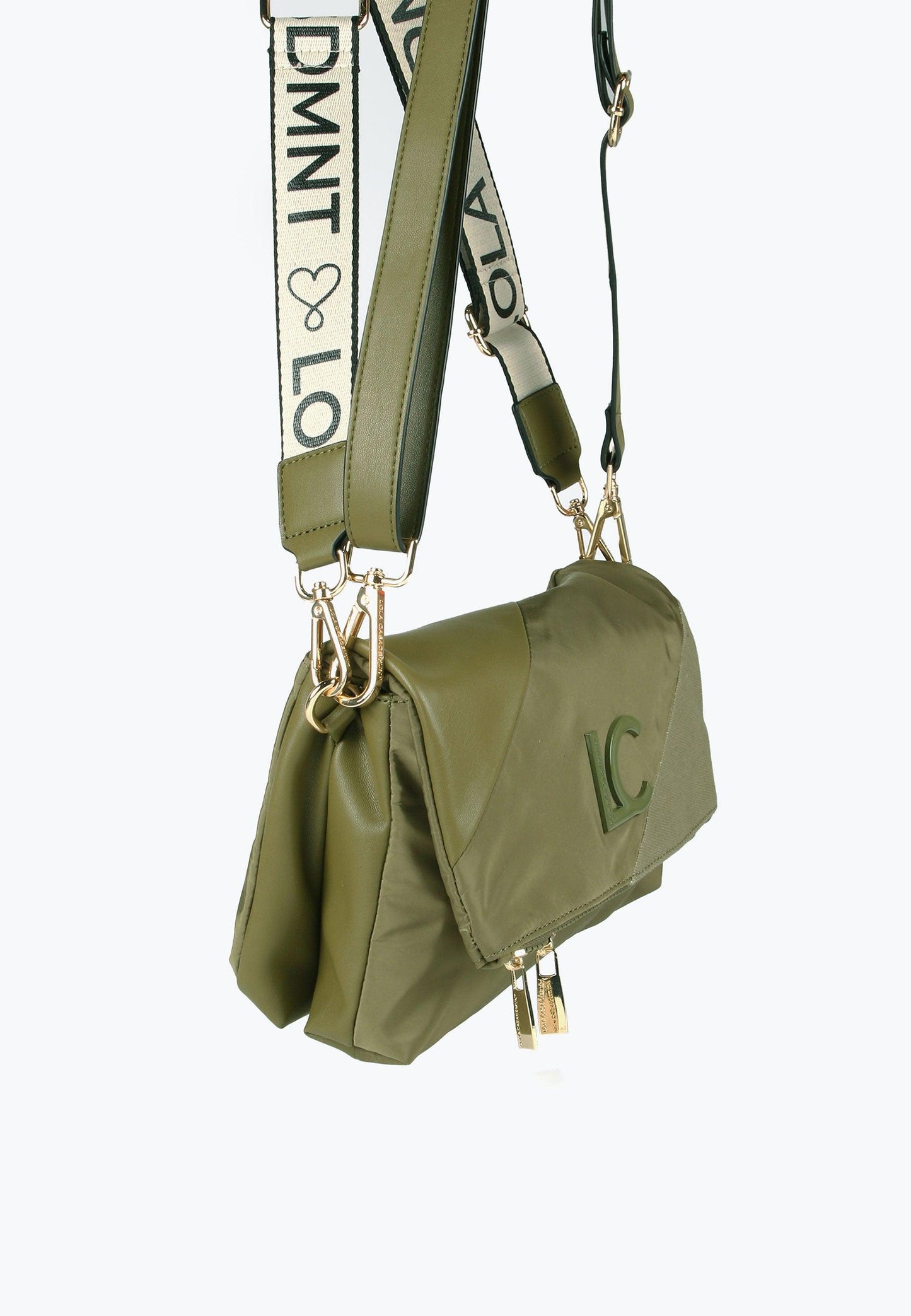 LS2404050-Khaki-Crossbody bag in contrasting materials