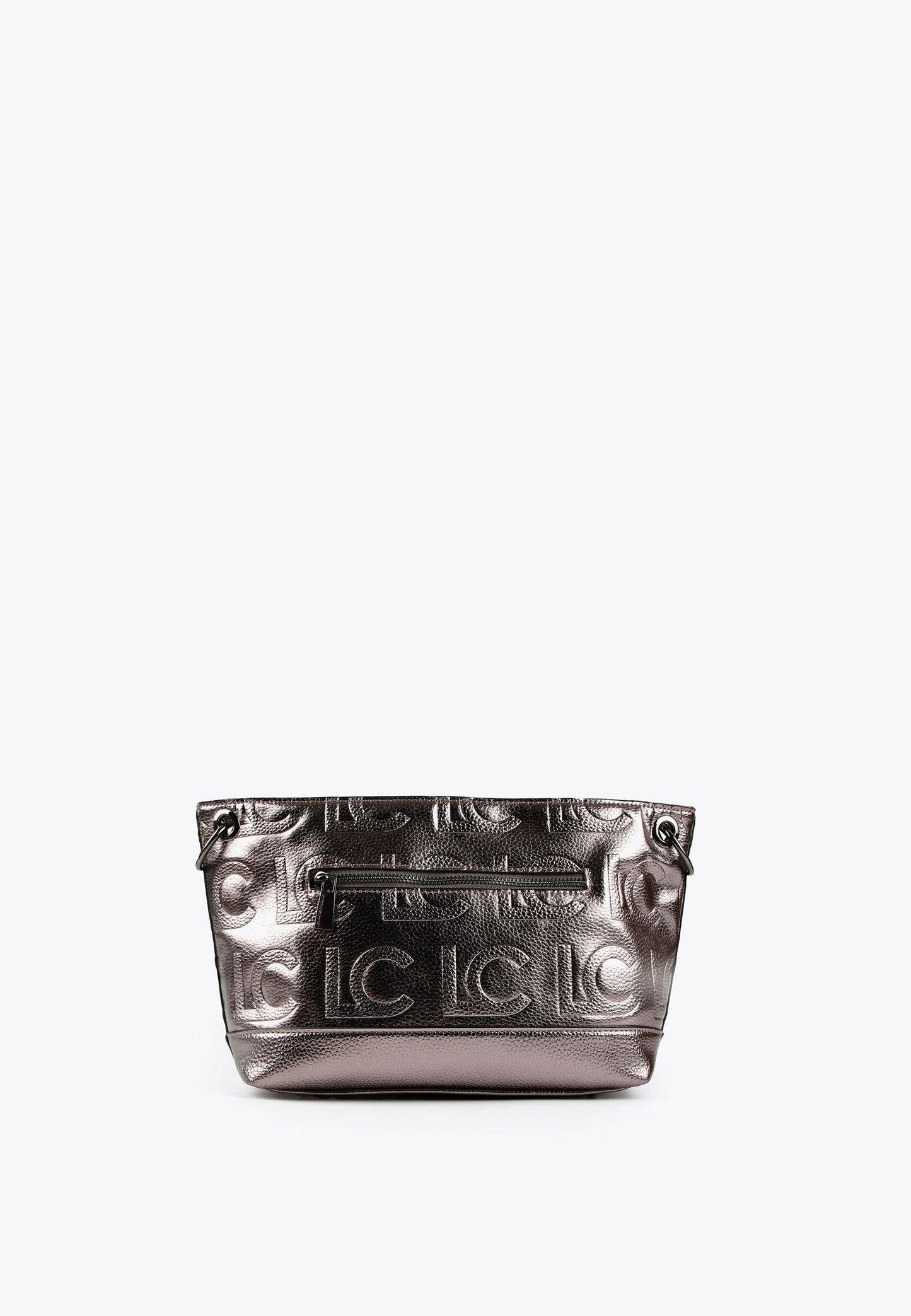 LS2404051-Grey-Monogrammed metallic crossbody bag