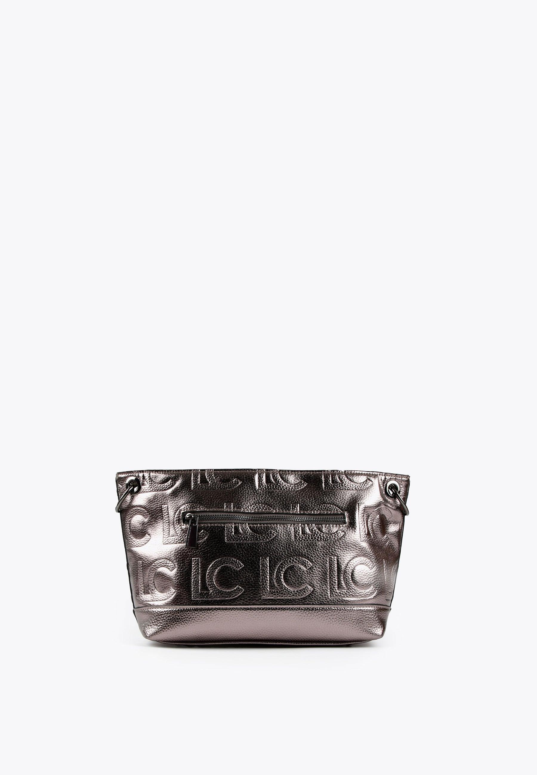 LS2404051-Grey-Monogrammed metallic crossbody bag