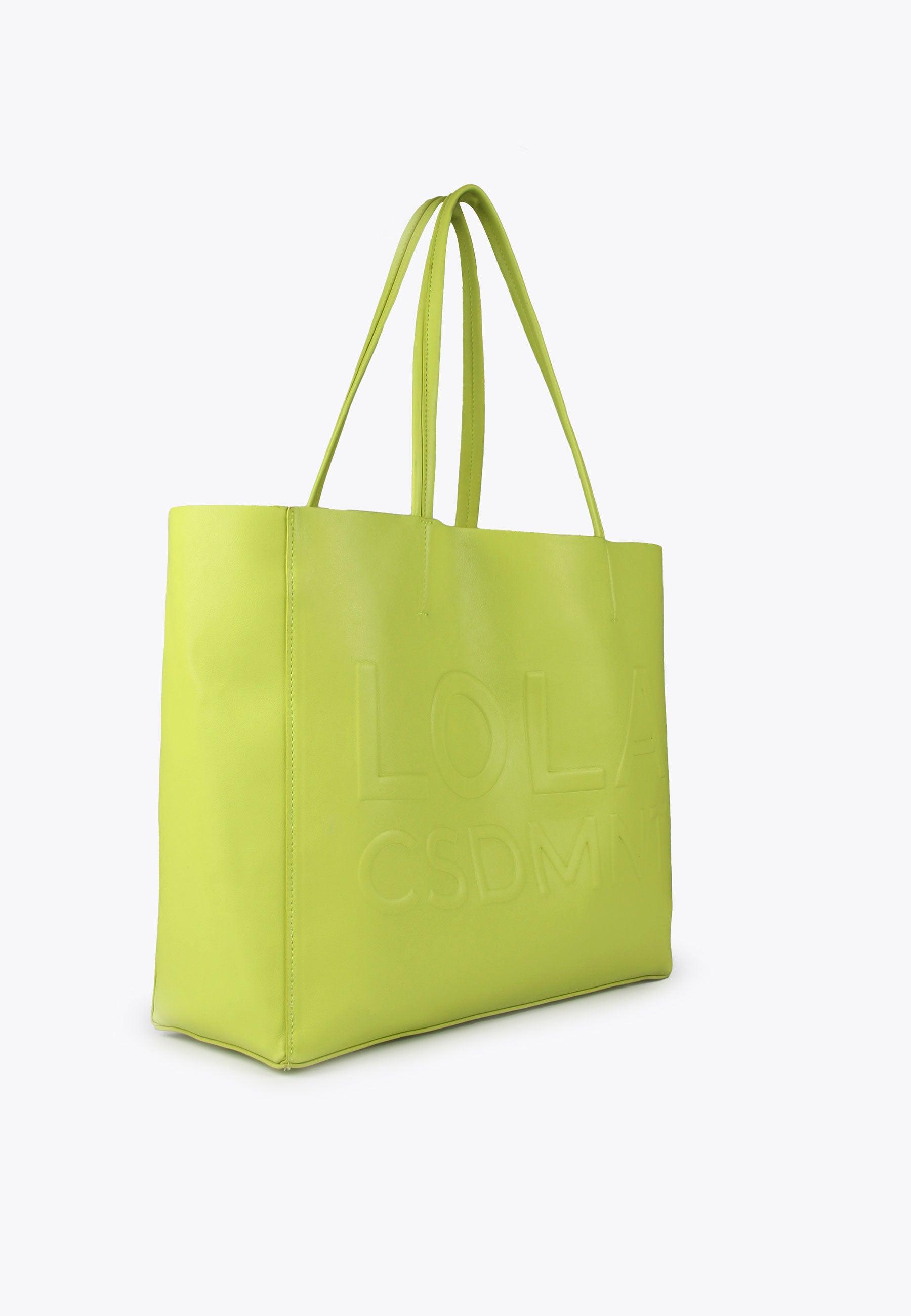 LS2404065-Lime-Tote bag with raised logo