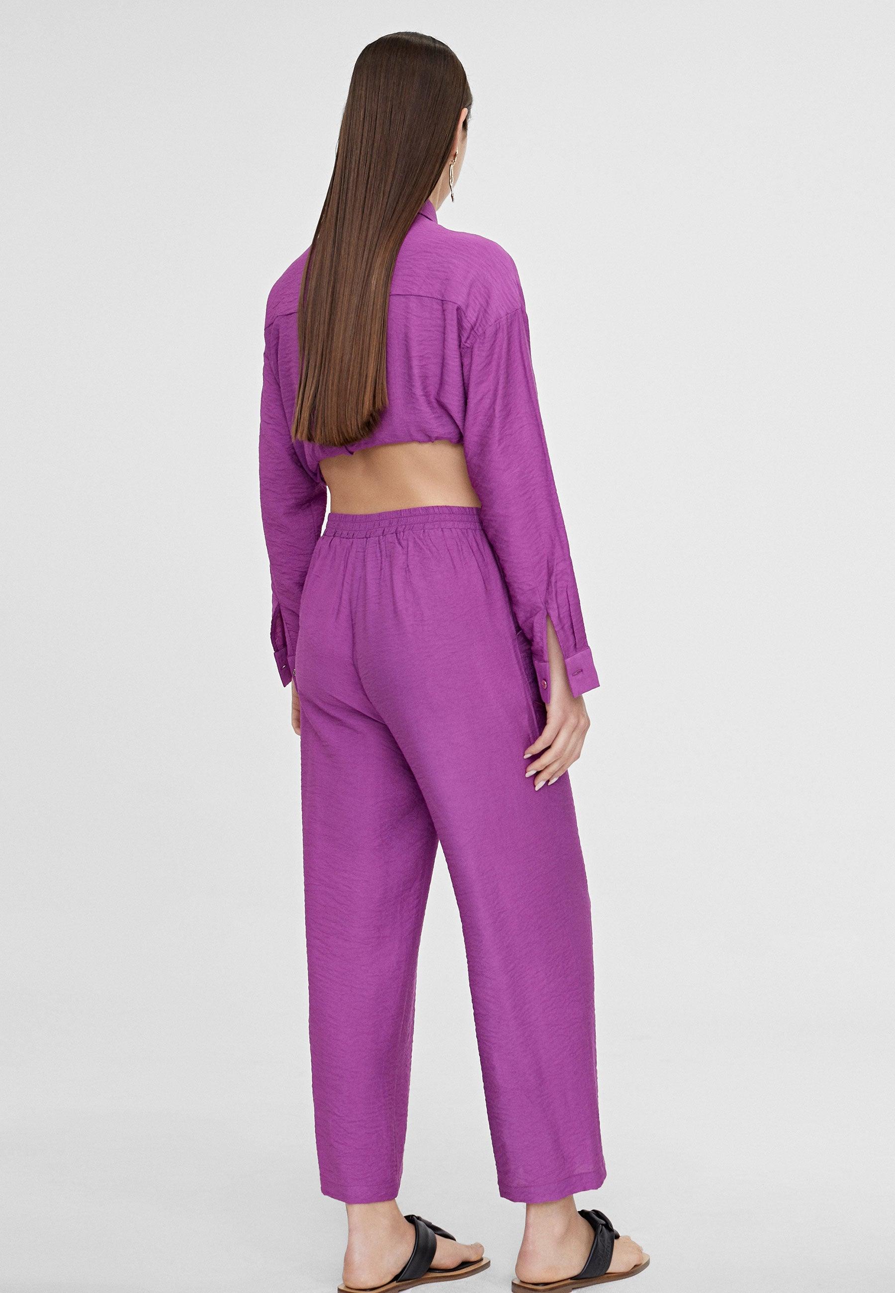 LS2414020-Lilac-Straight flowing trousers