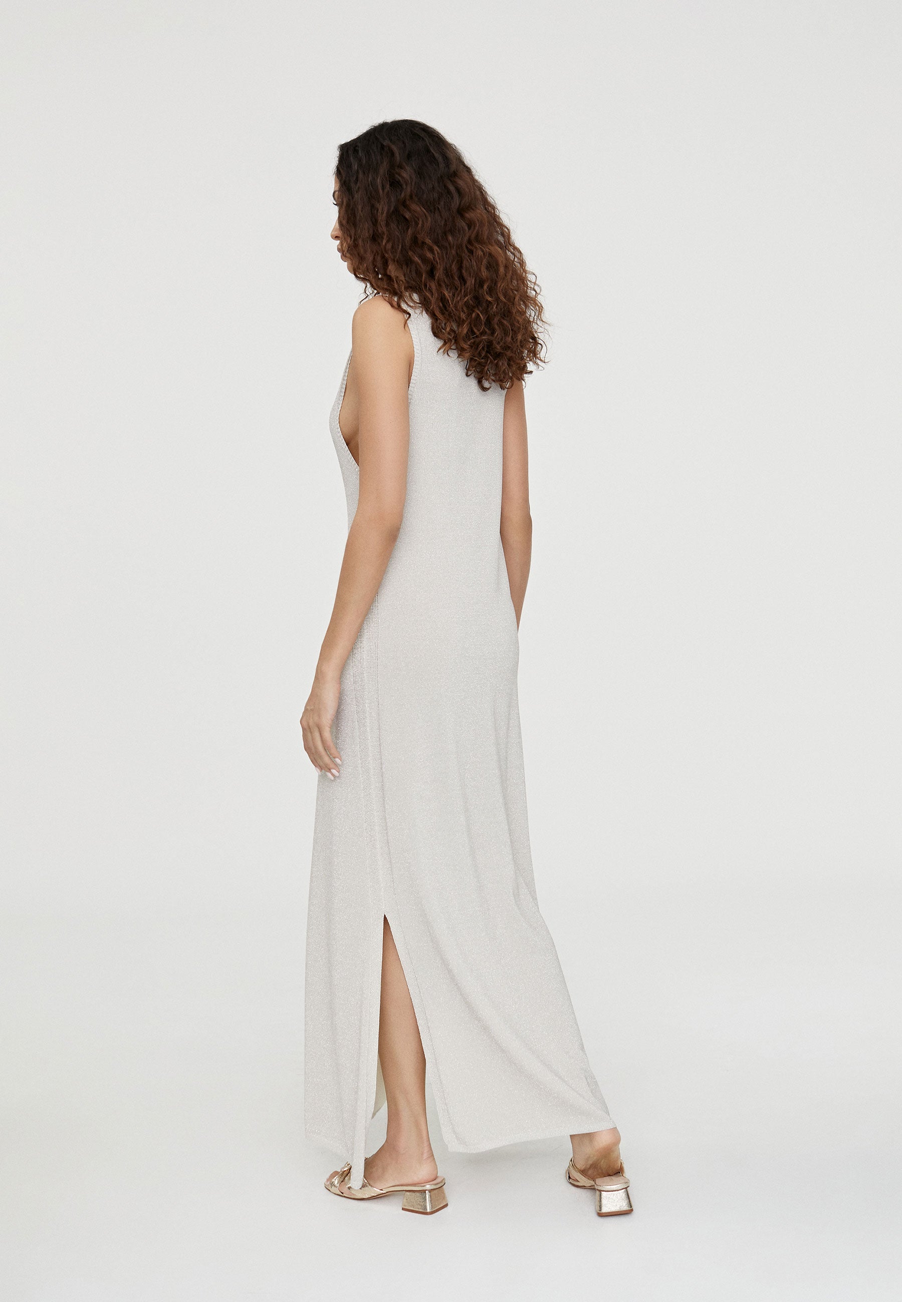 LS2416017-Ecru-Long knit dress