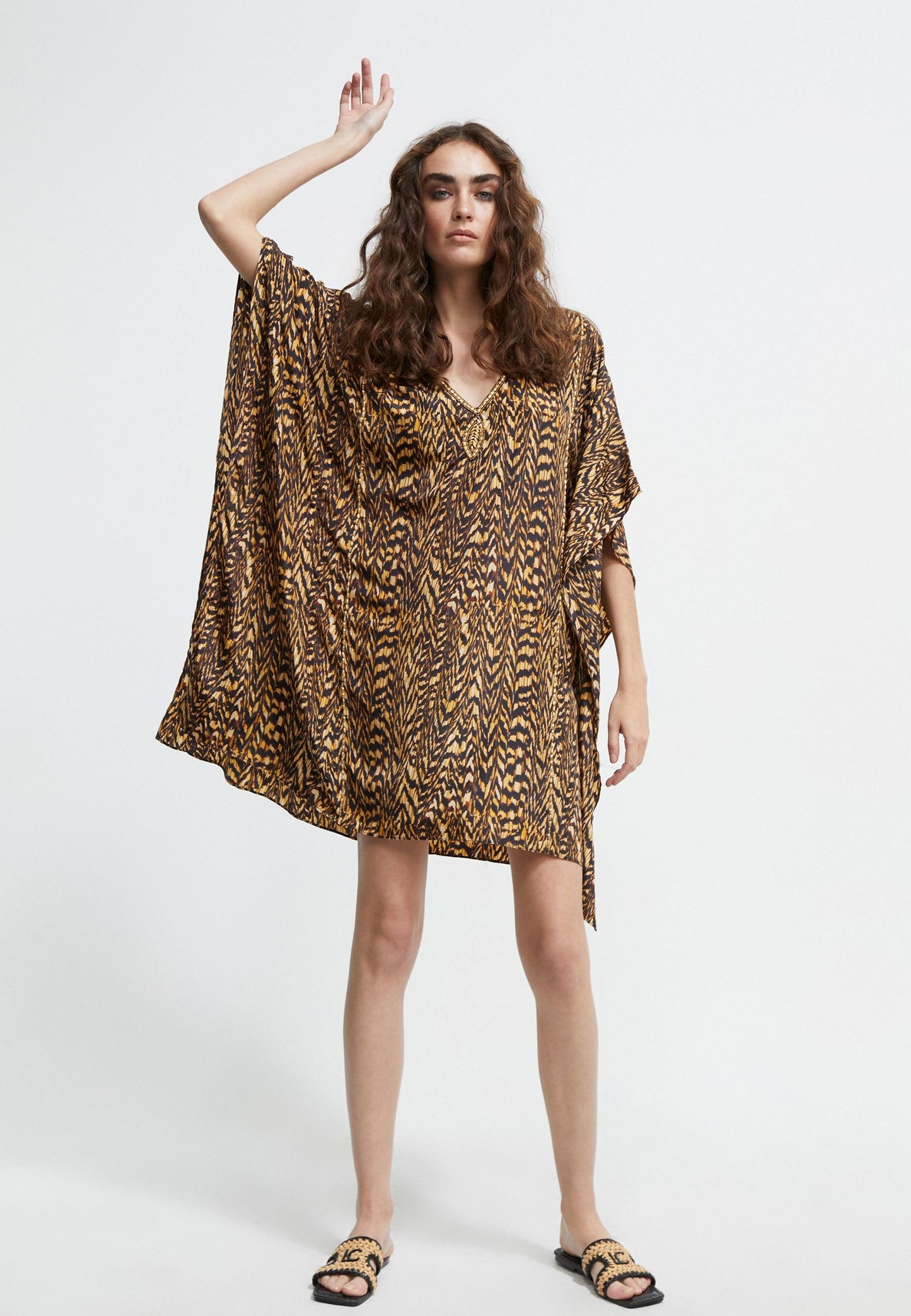 LS2416046-Black-Brown-Animal print caftan