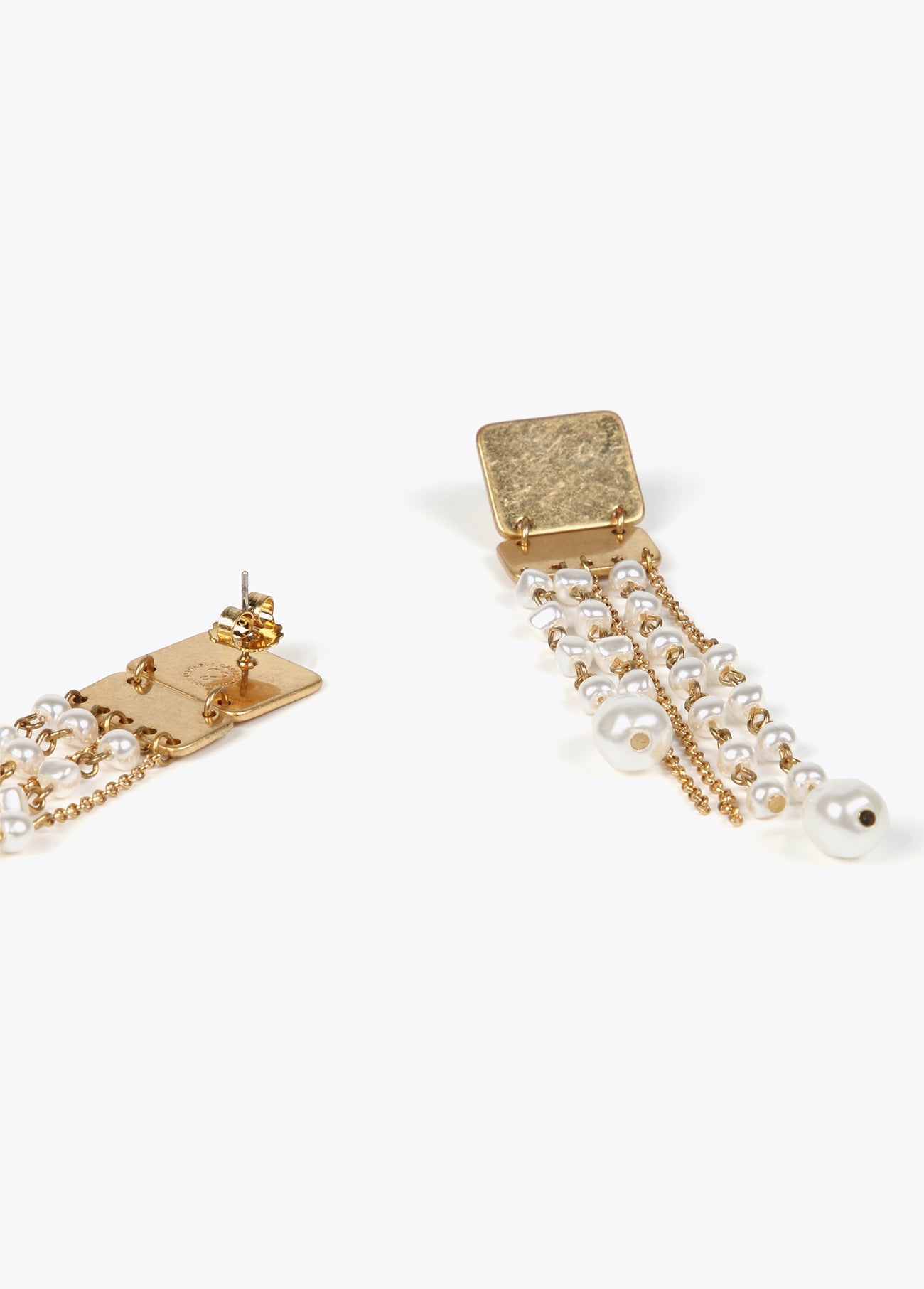 Faux pearl cascading earrings