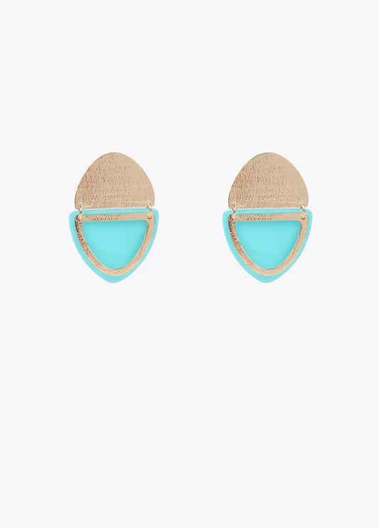 Earrings with double metal piece
