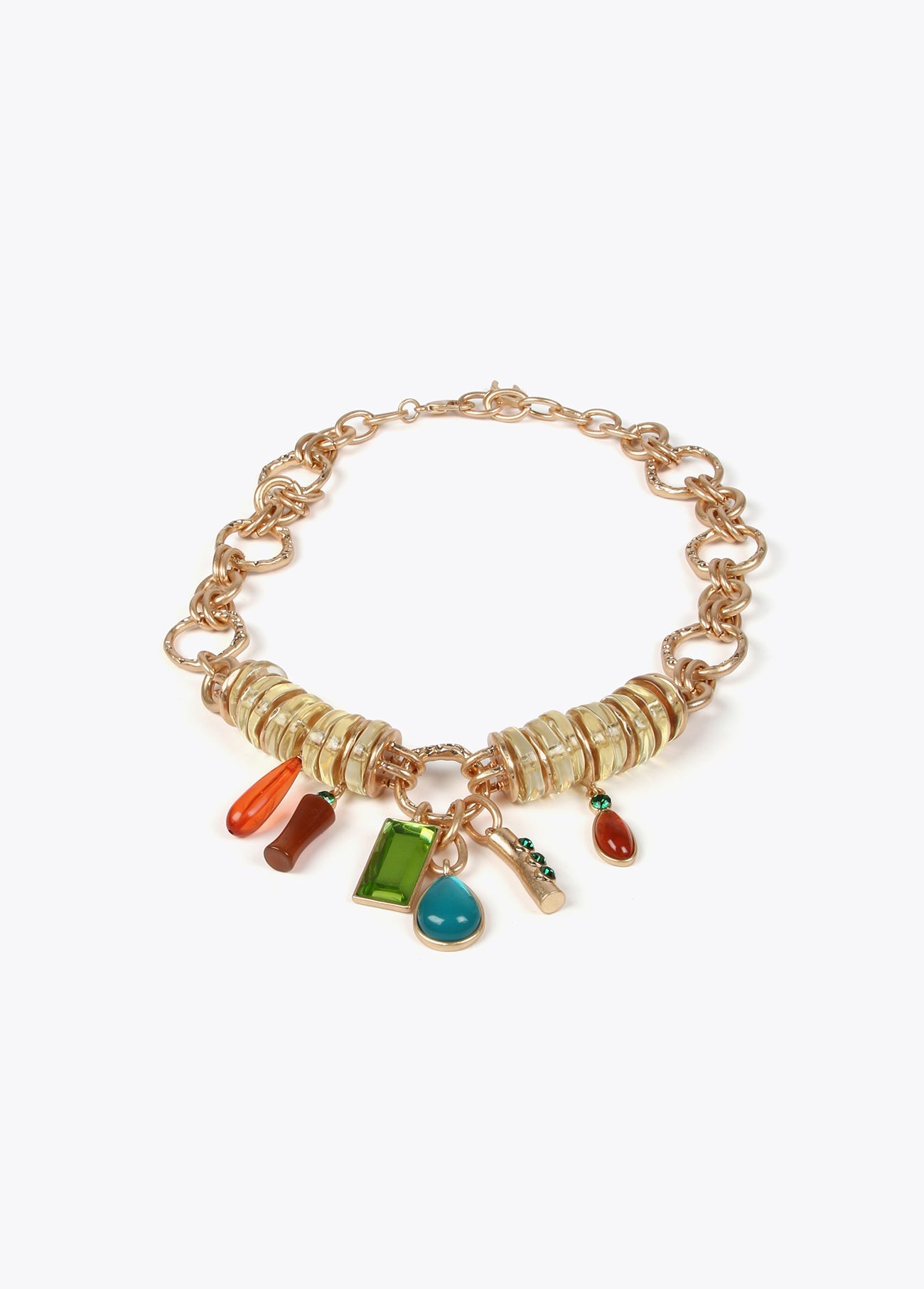 Necklace with colourful acrylic pieces