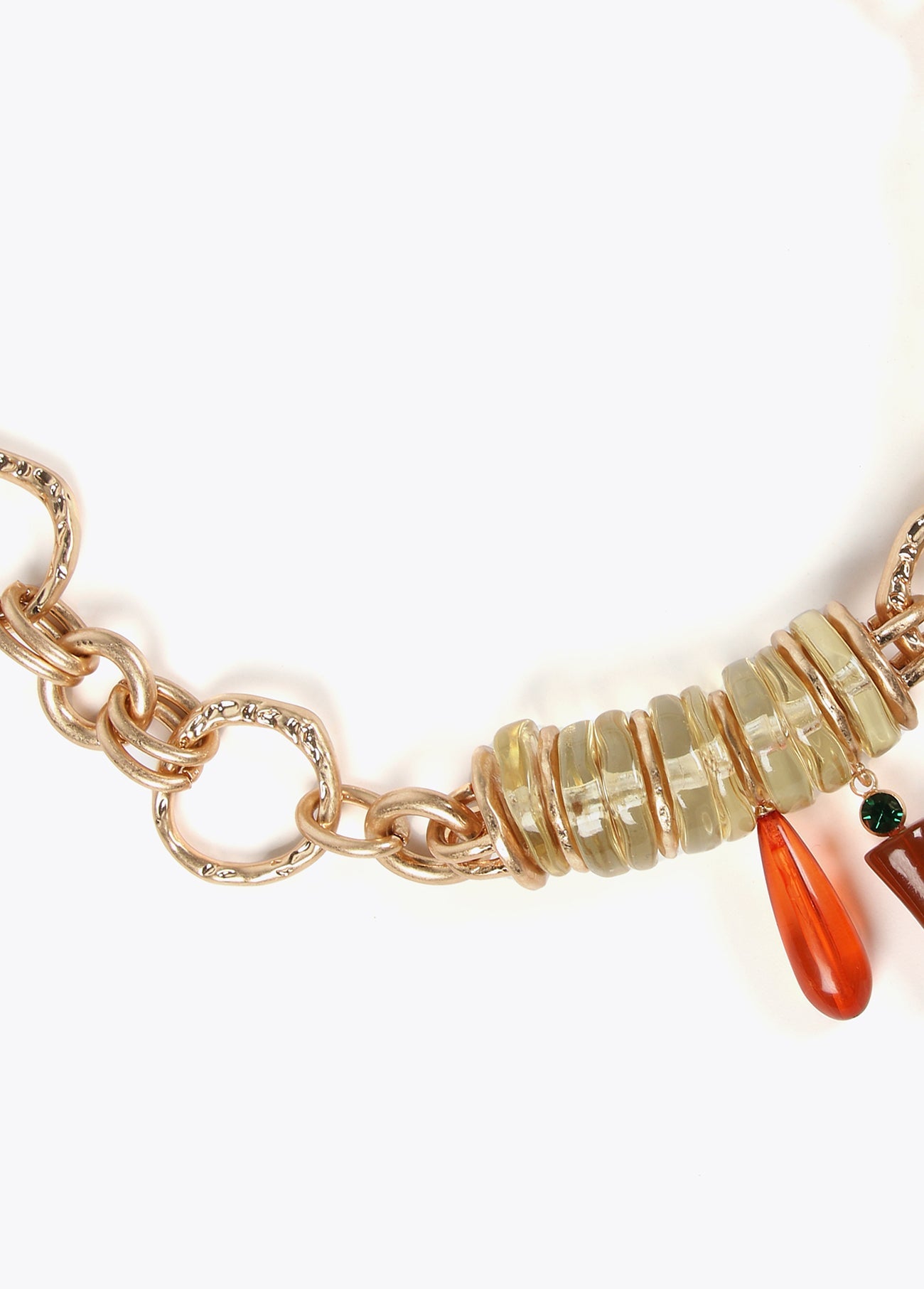 Necklace with colourful acrylic pieces