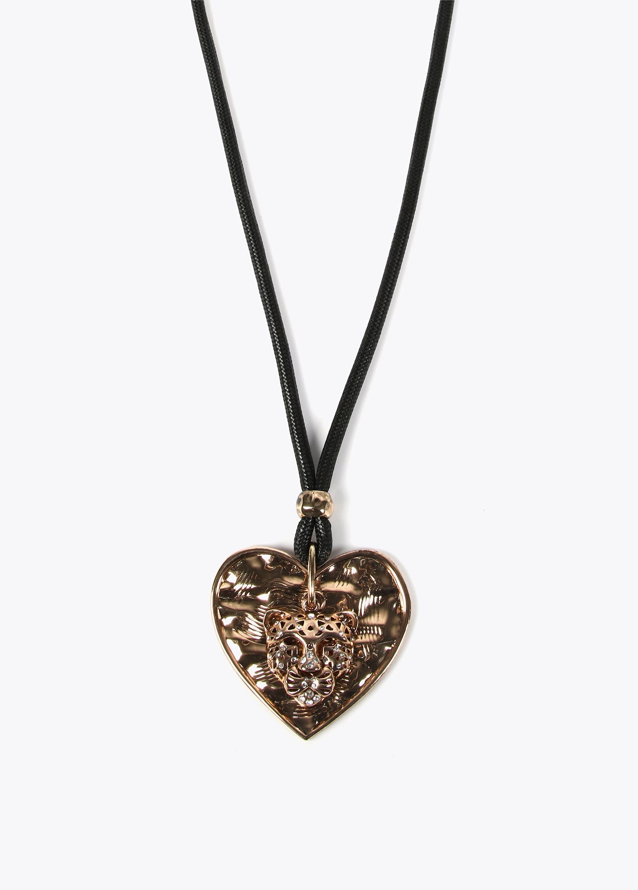 Necklace with gold-toned heart pendant