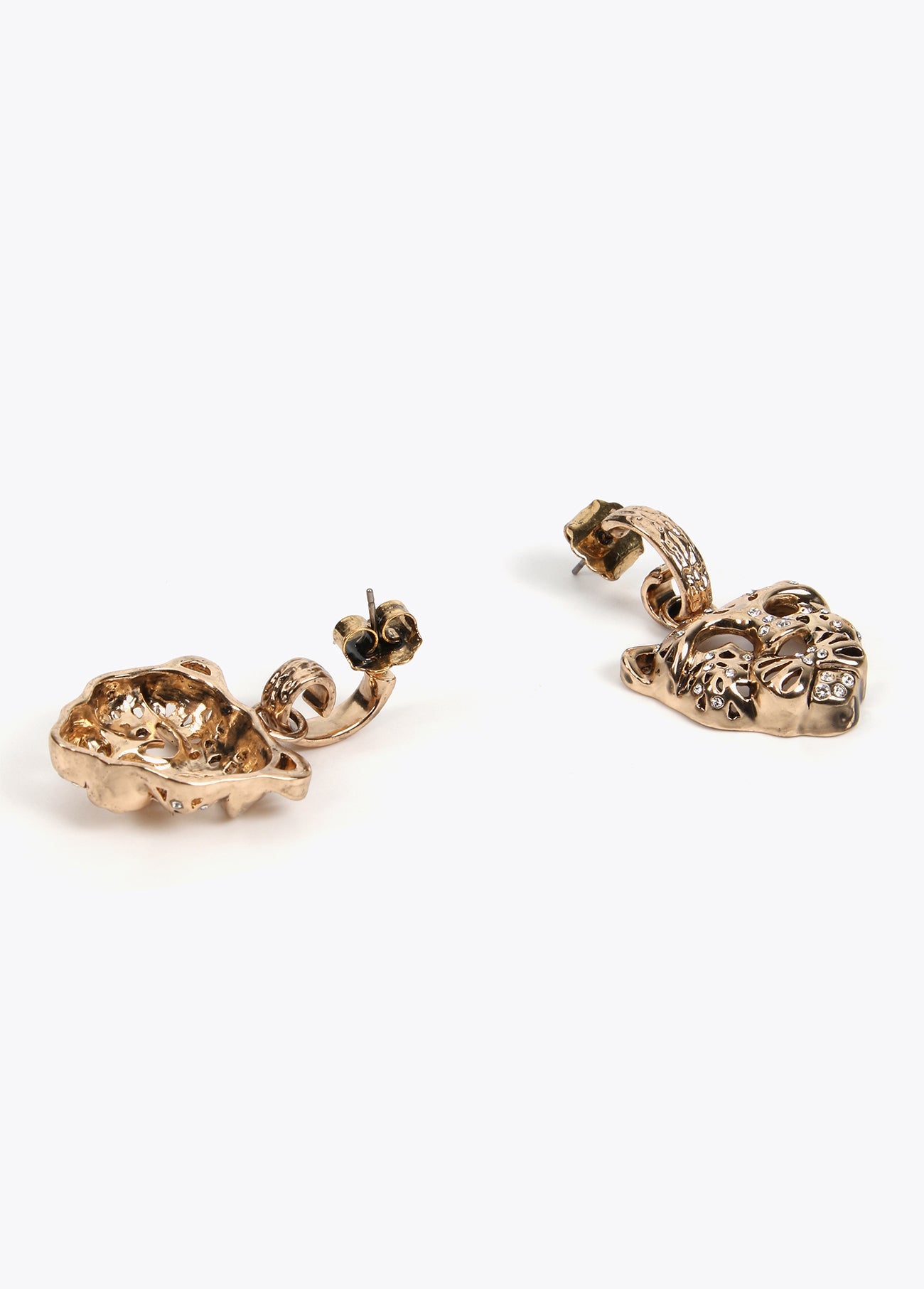 Gold-toned tiger’s head earrings