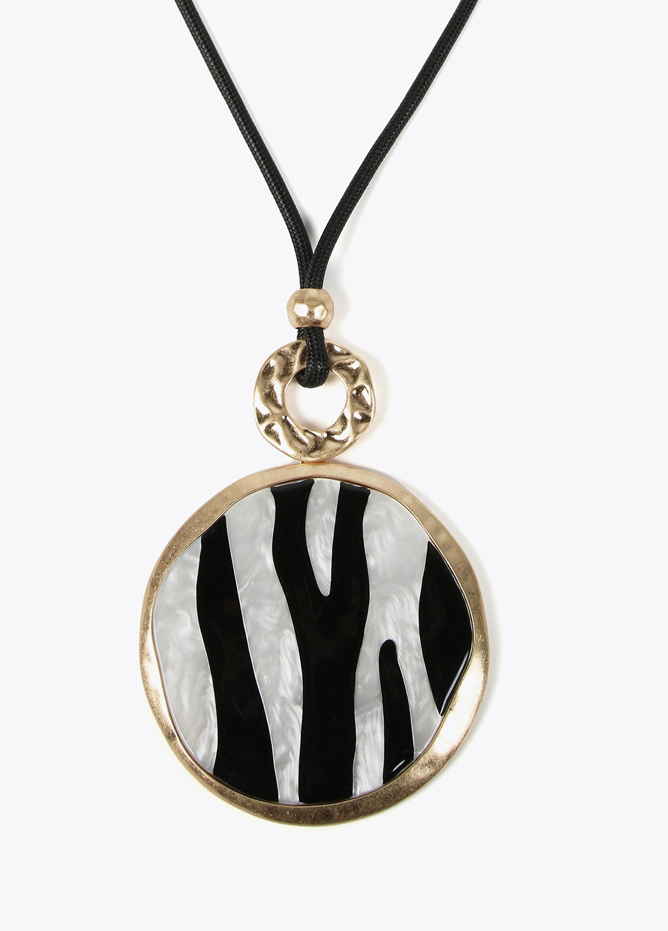 Maxi piece necklace with animal print effect