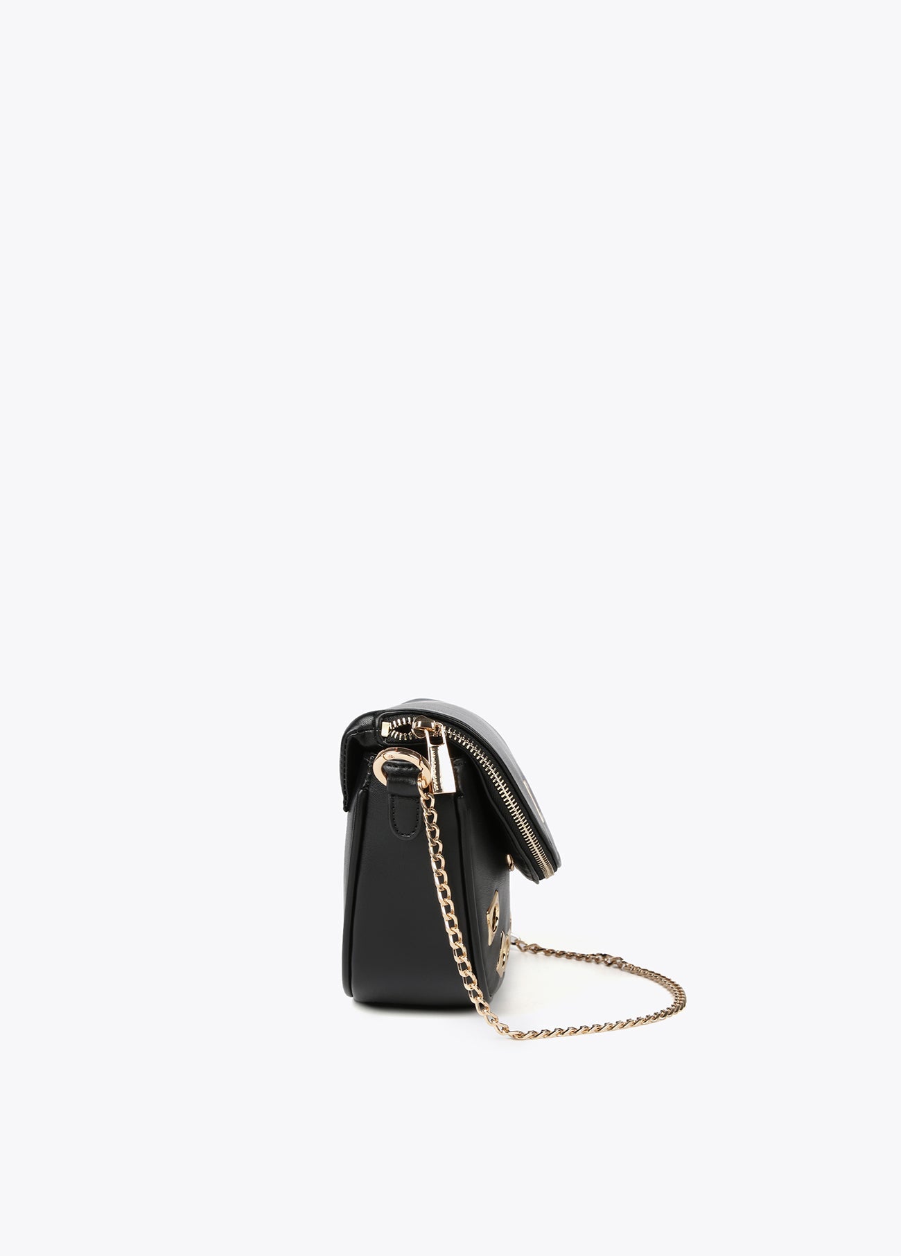 Faux leather belt bag/crossbody bag with square metal eyelets