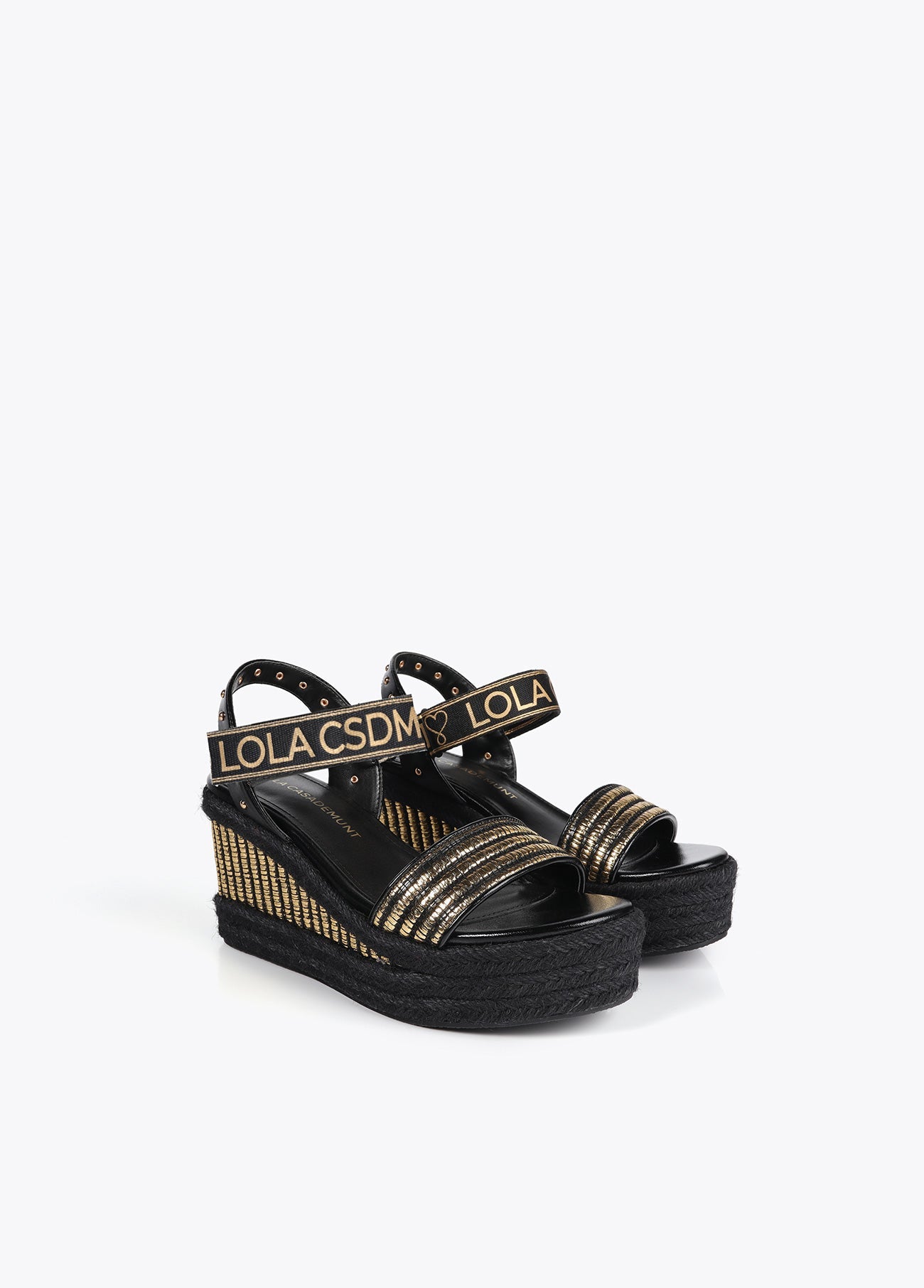 Wedges with metallic details