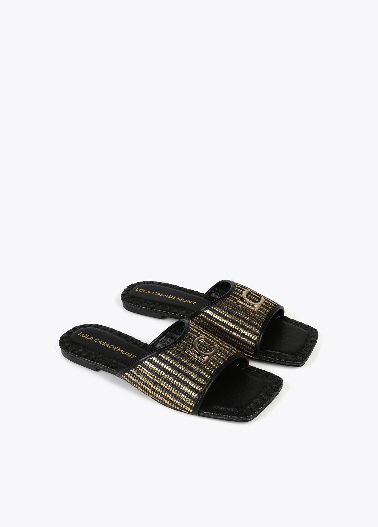 Flat metallic sandals