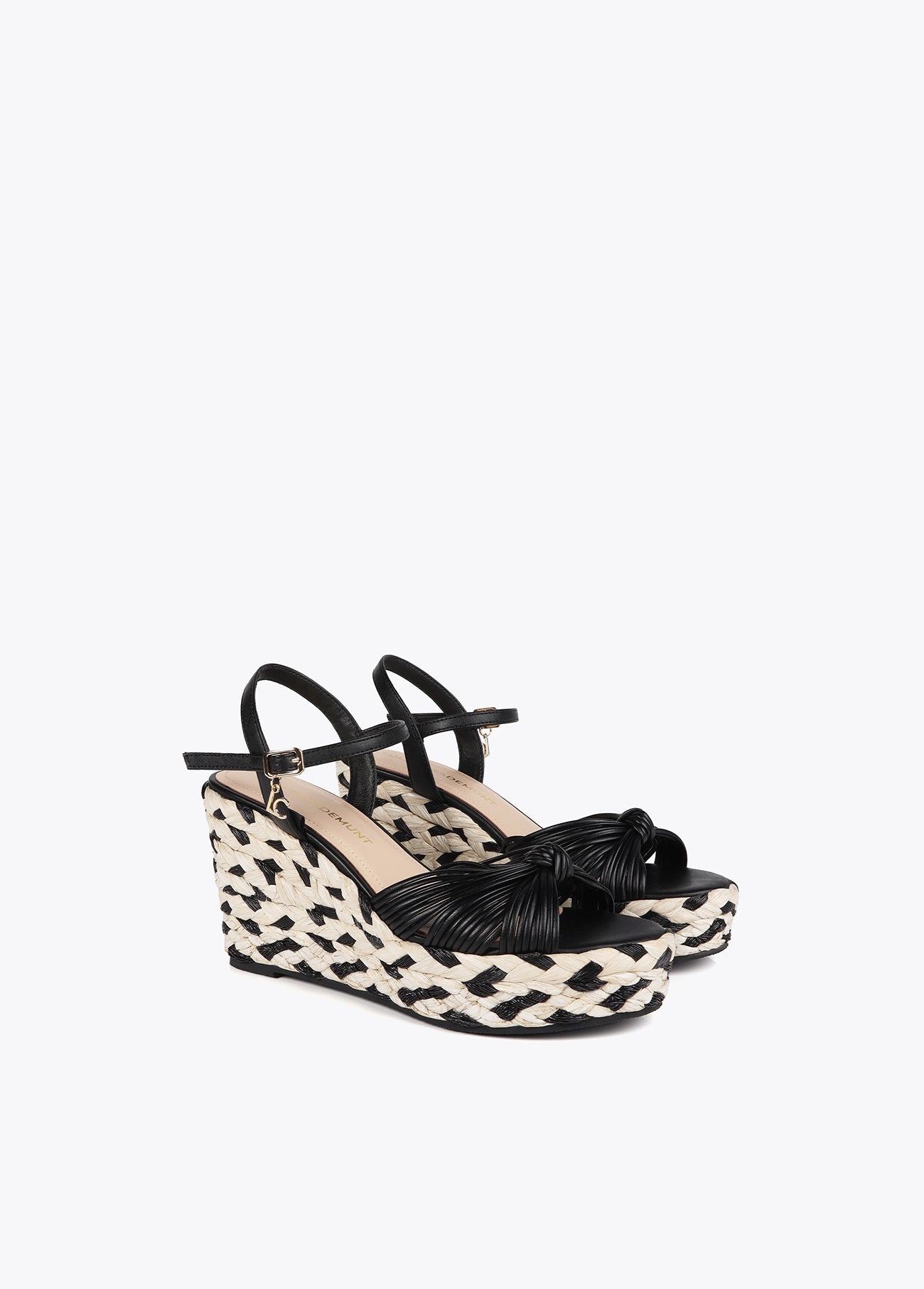 Platform wedges with braided detail