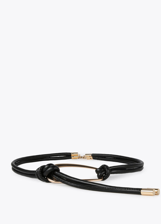 Cord belt with metal piece