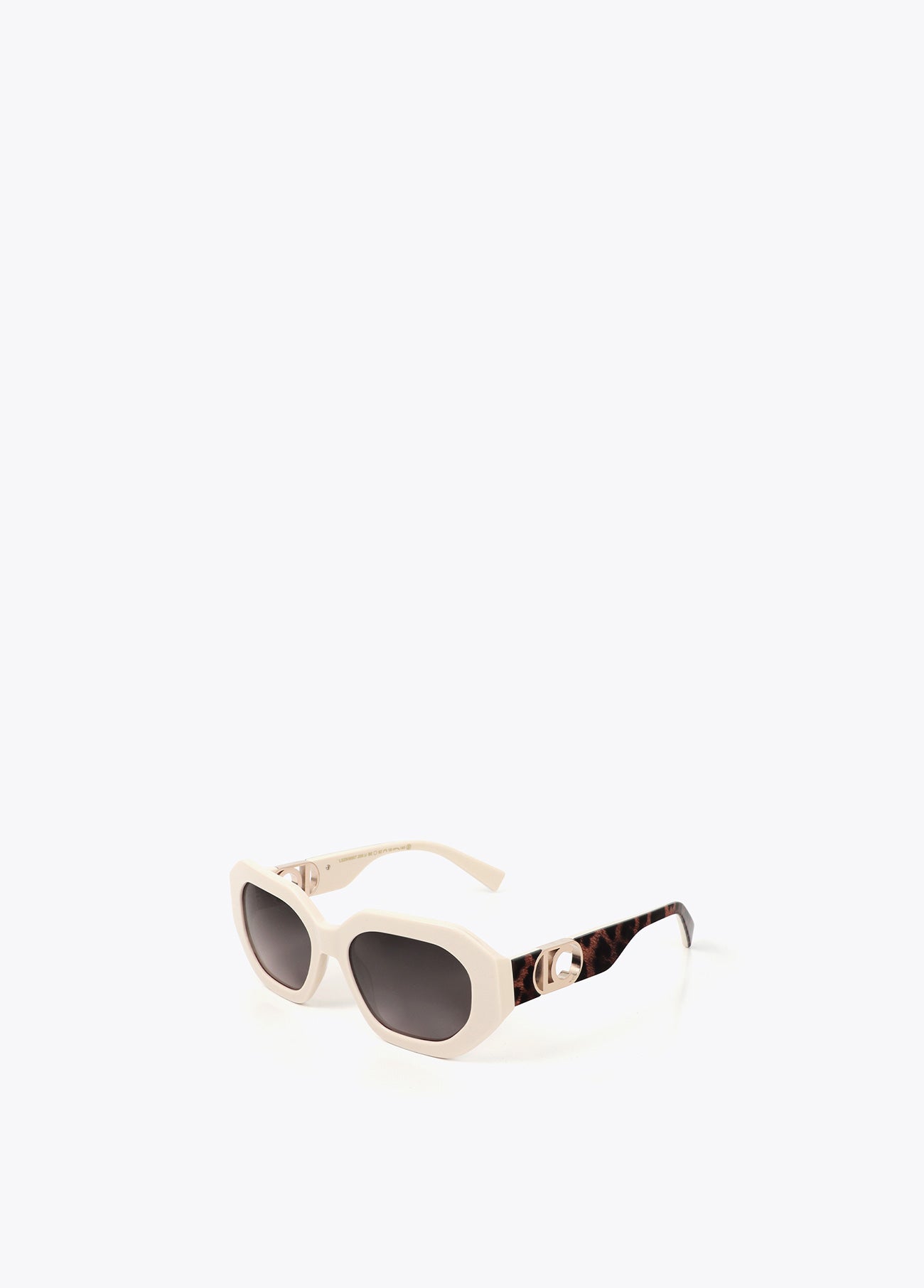 Hexagonal glasses with inner animal print made of cellulose acetate