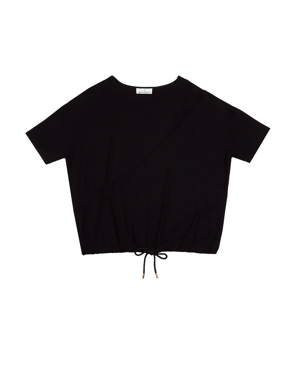 T-shirt with knotted hem
