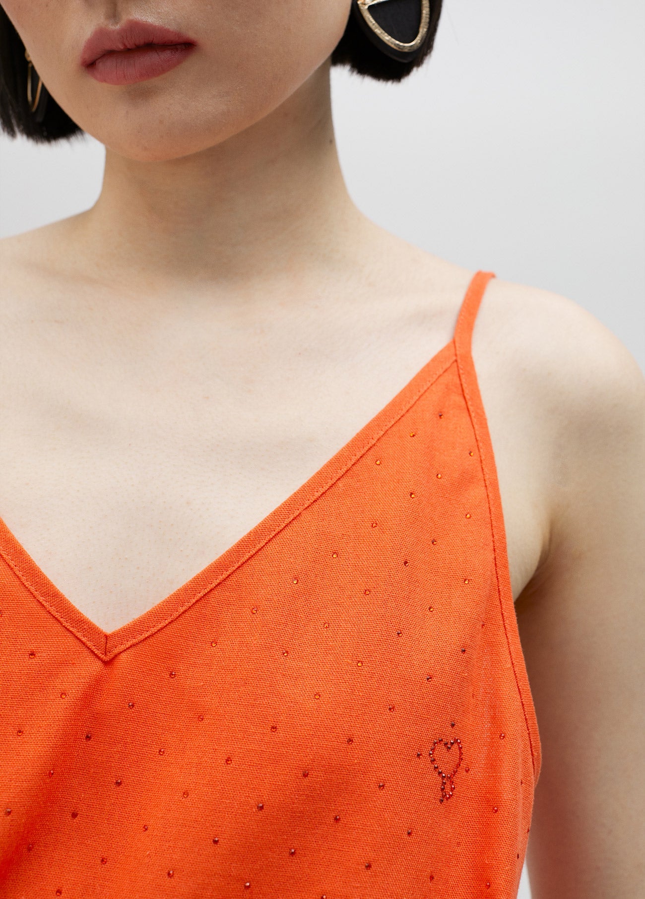 Strappy top with rhinestones