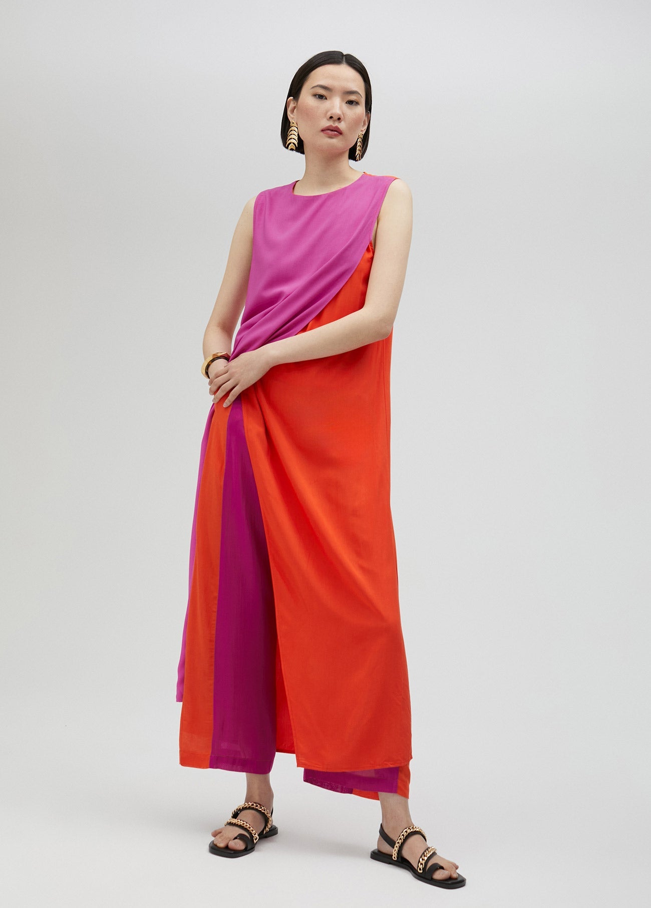 Long two-tone top