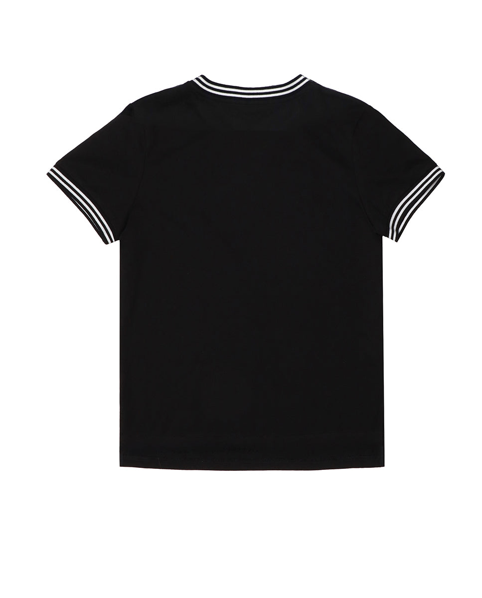 Short sleeve T-shirt with front flower detail