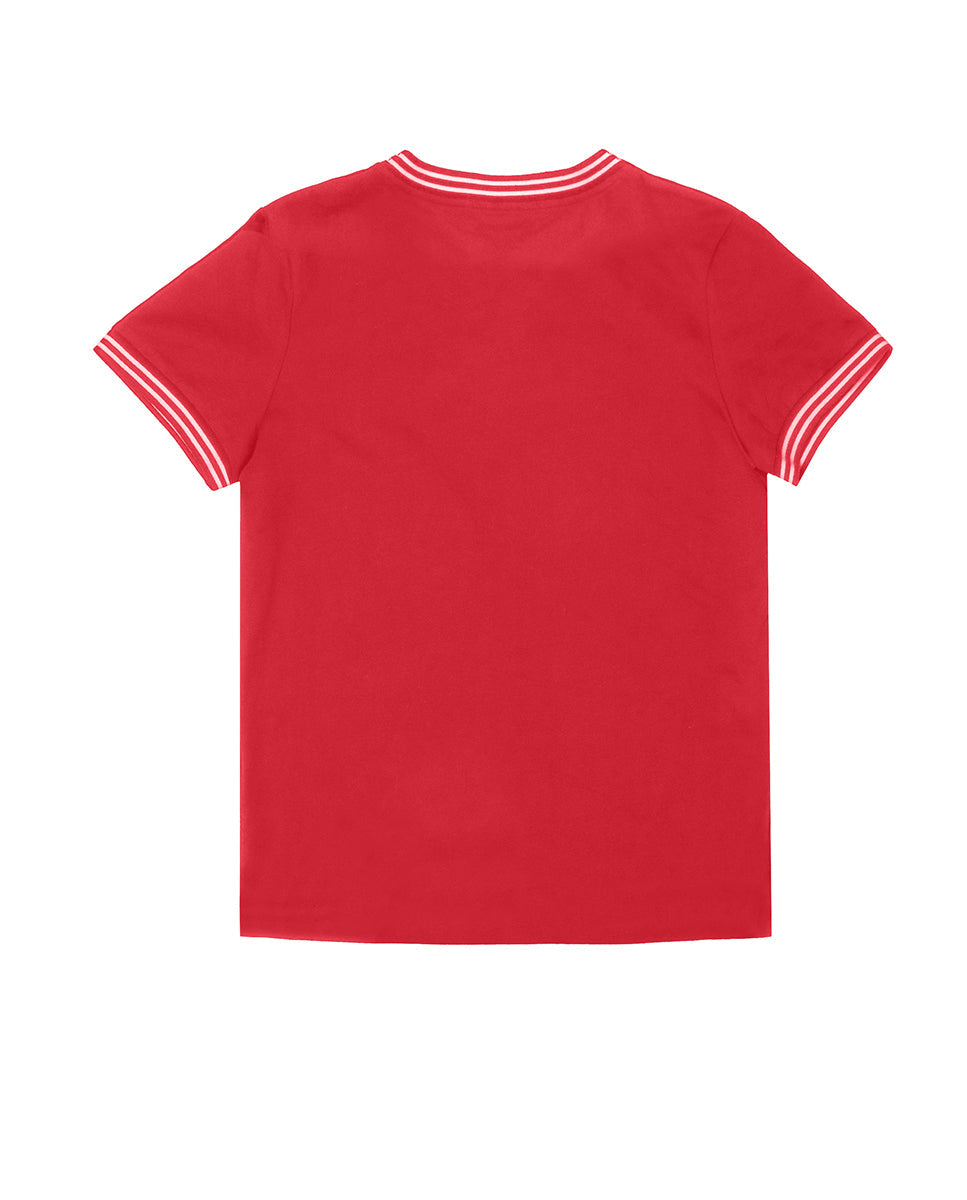 Short sleeve T-shirt with front flower detail