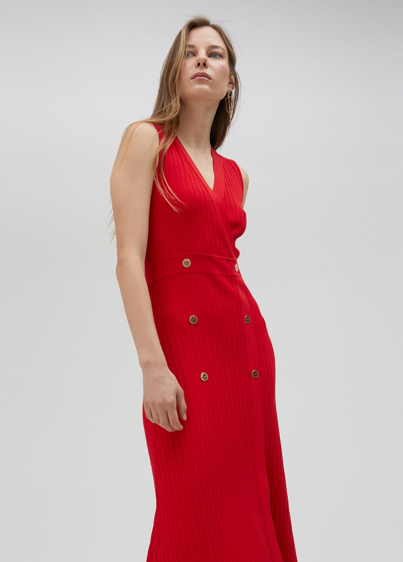 Red knit dress
