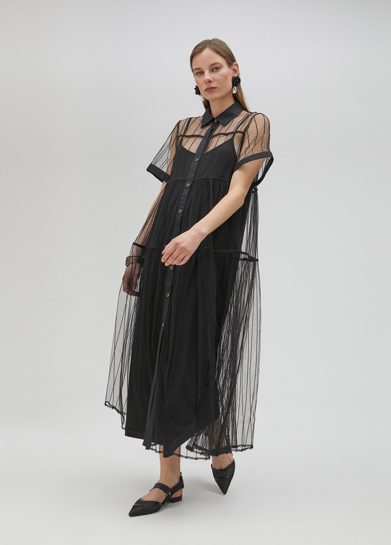 Black tulle dress