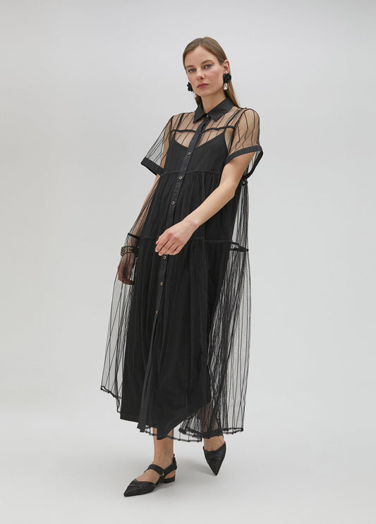 Black tulle dress